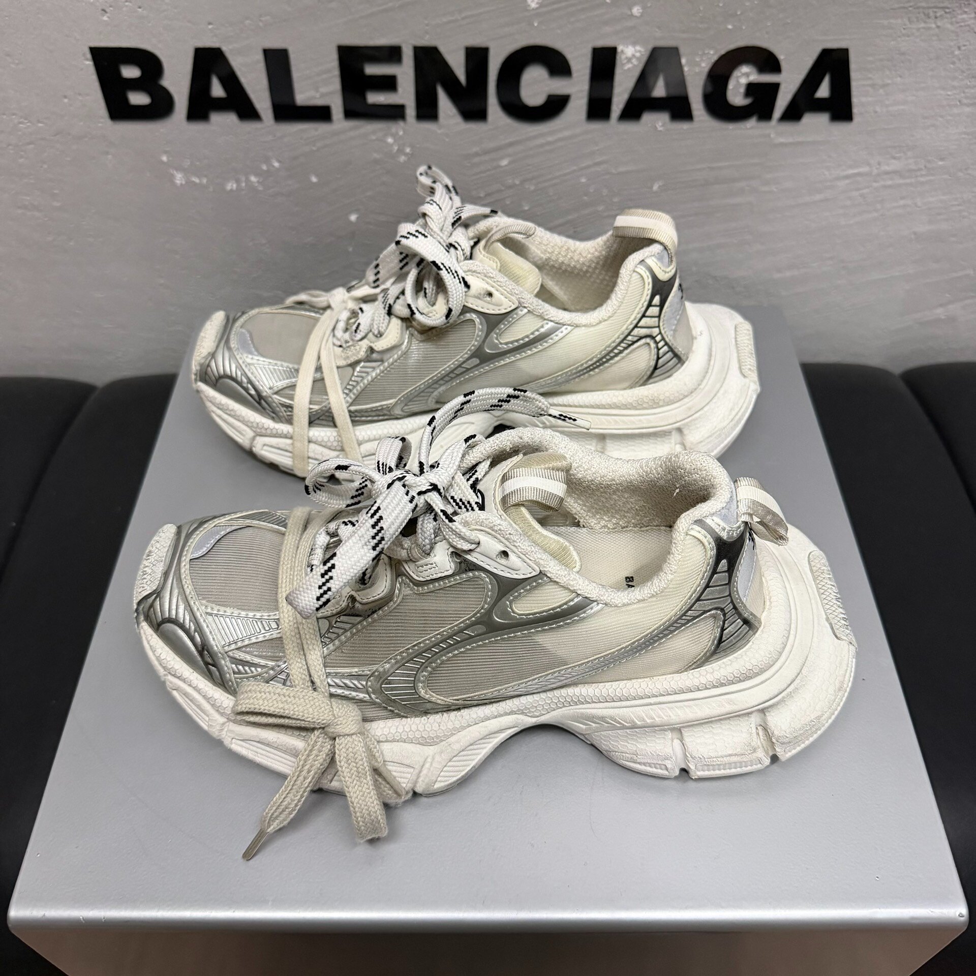 Balenciaga 3XL Silver Dad Shoes — detail