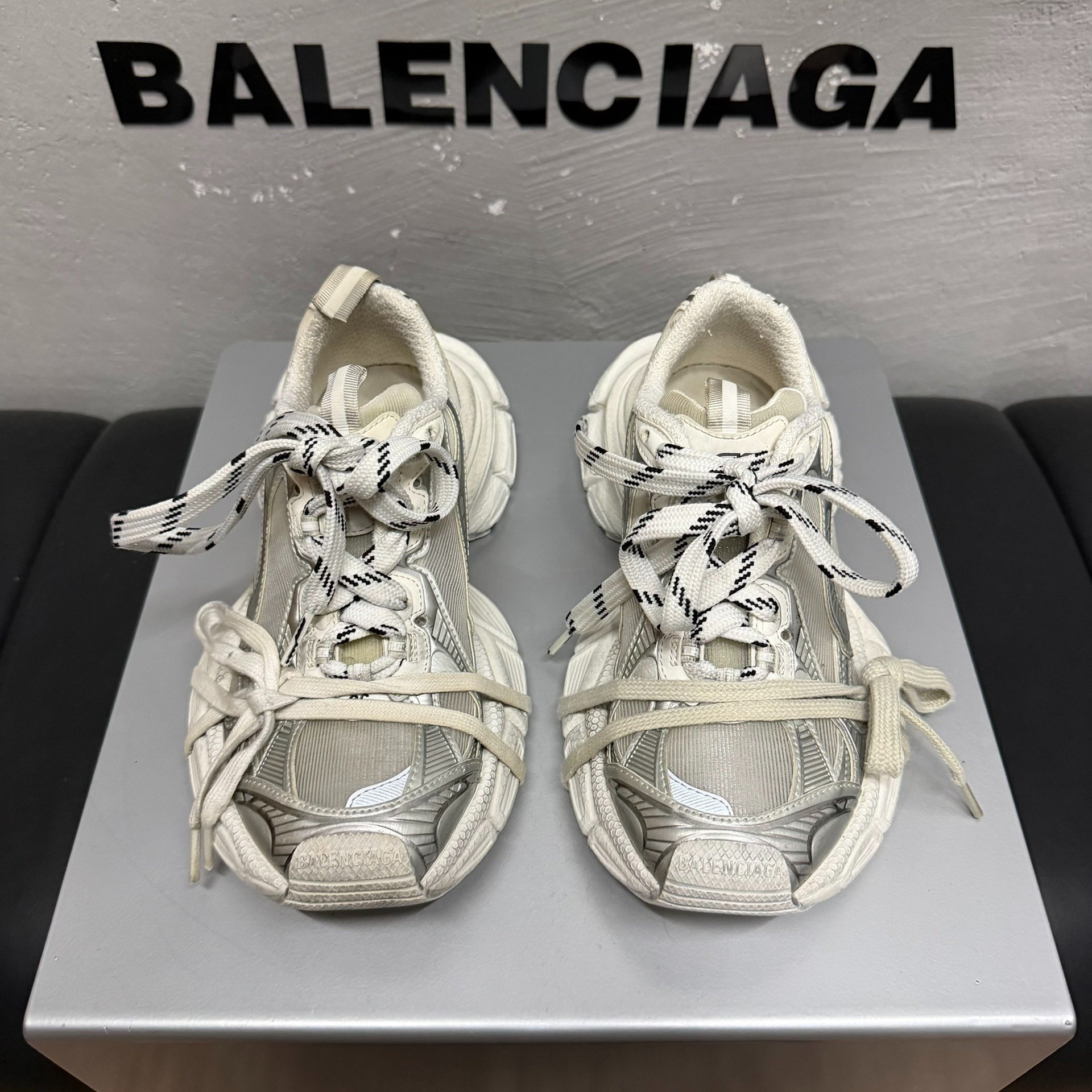Balenciaga 3XL Silver Dad Shoes — front
