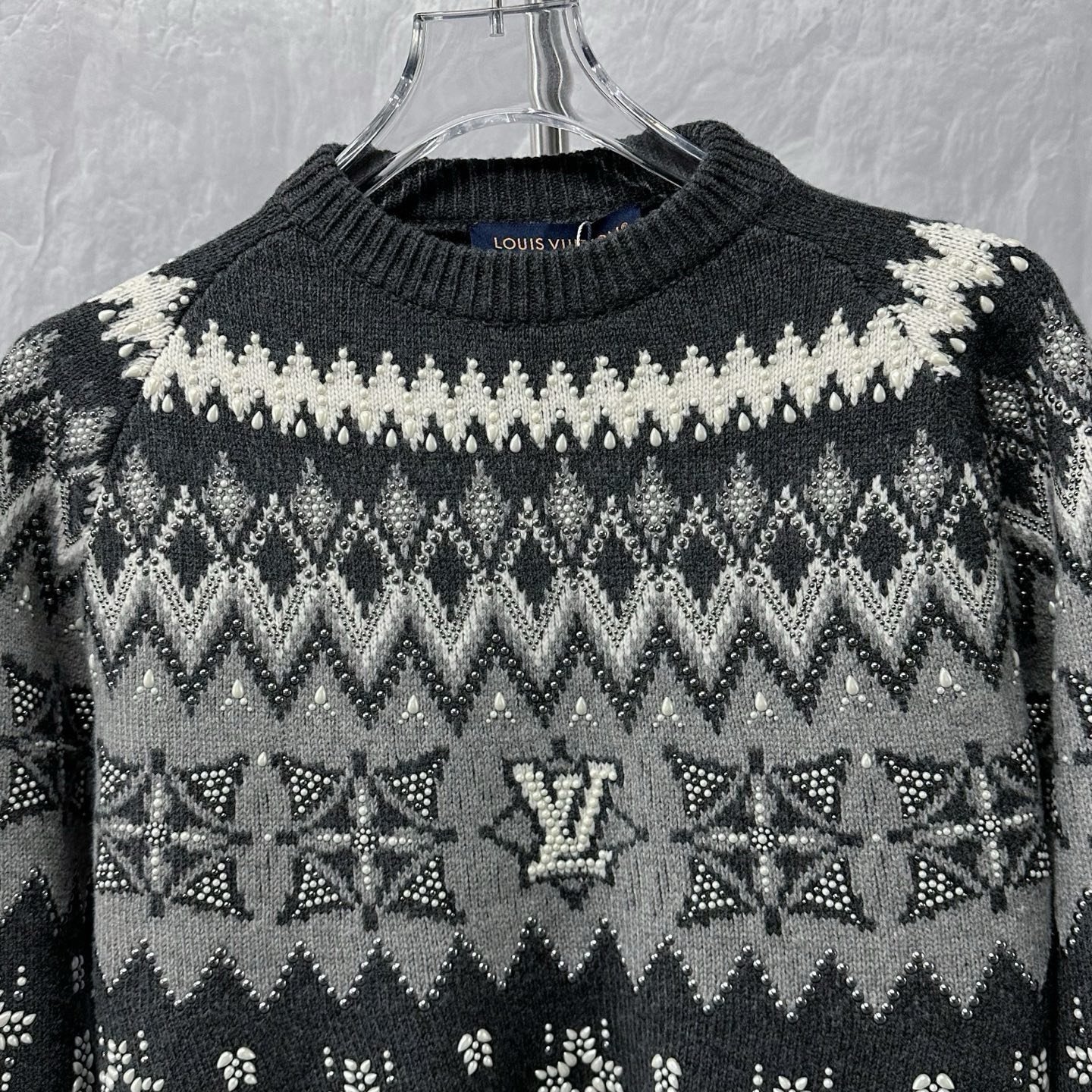 Louis Vuitton SS25 Ski Beaded Fair Isle Sweater — front