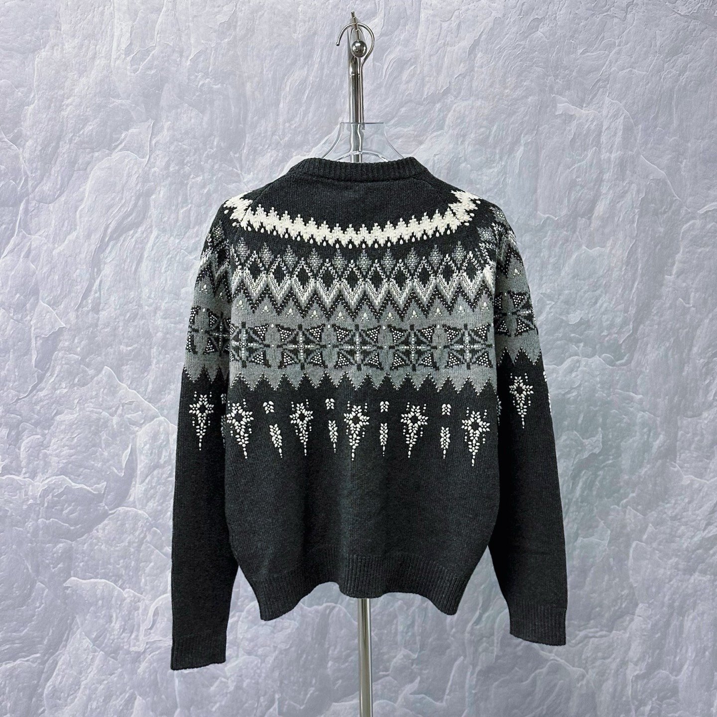 Louis Vuitton SS25 Ski Beaded Fair Isle Sweater — back