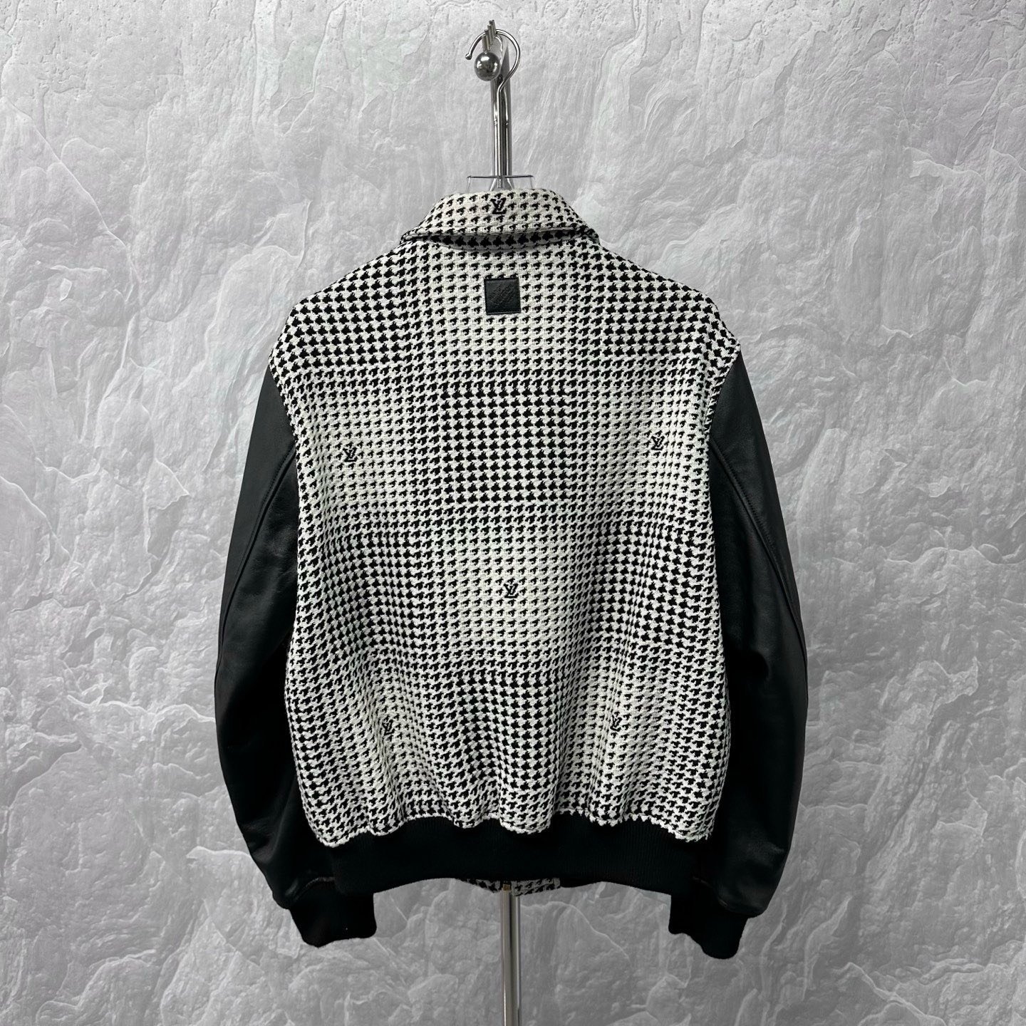 Louis Vuitton Houndstooth Leather Patchwork Jacket — back