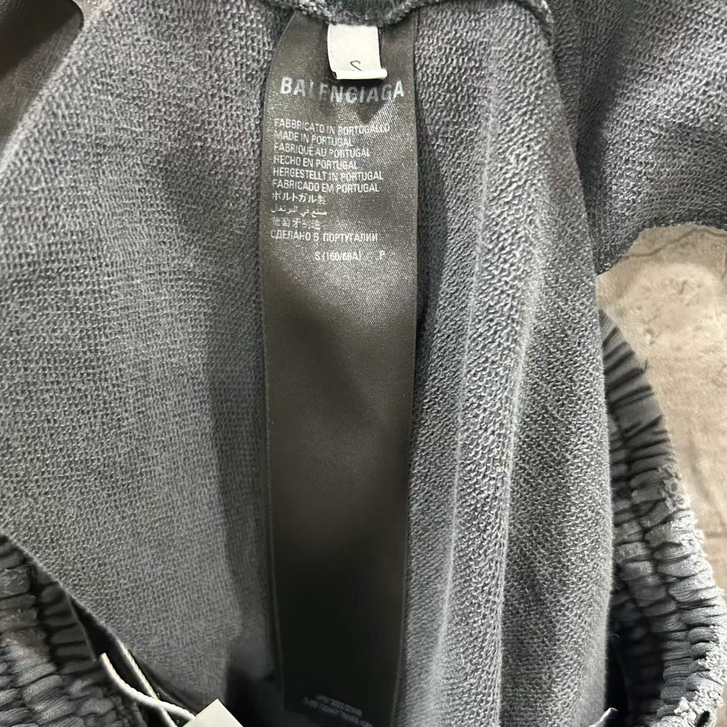 Balenciaga Boomerang Embroidery Black-Gray Pants — label