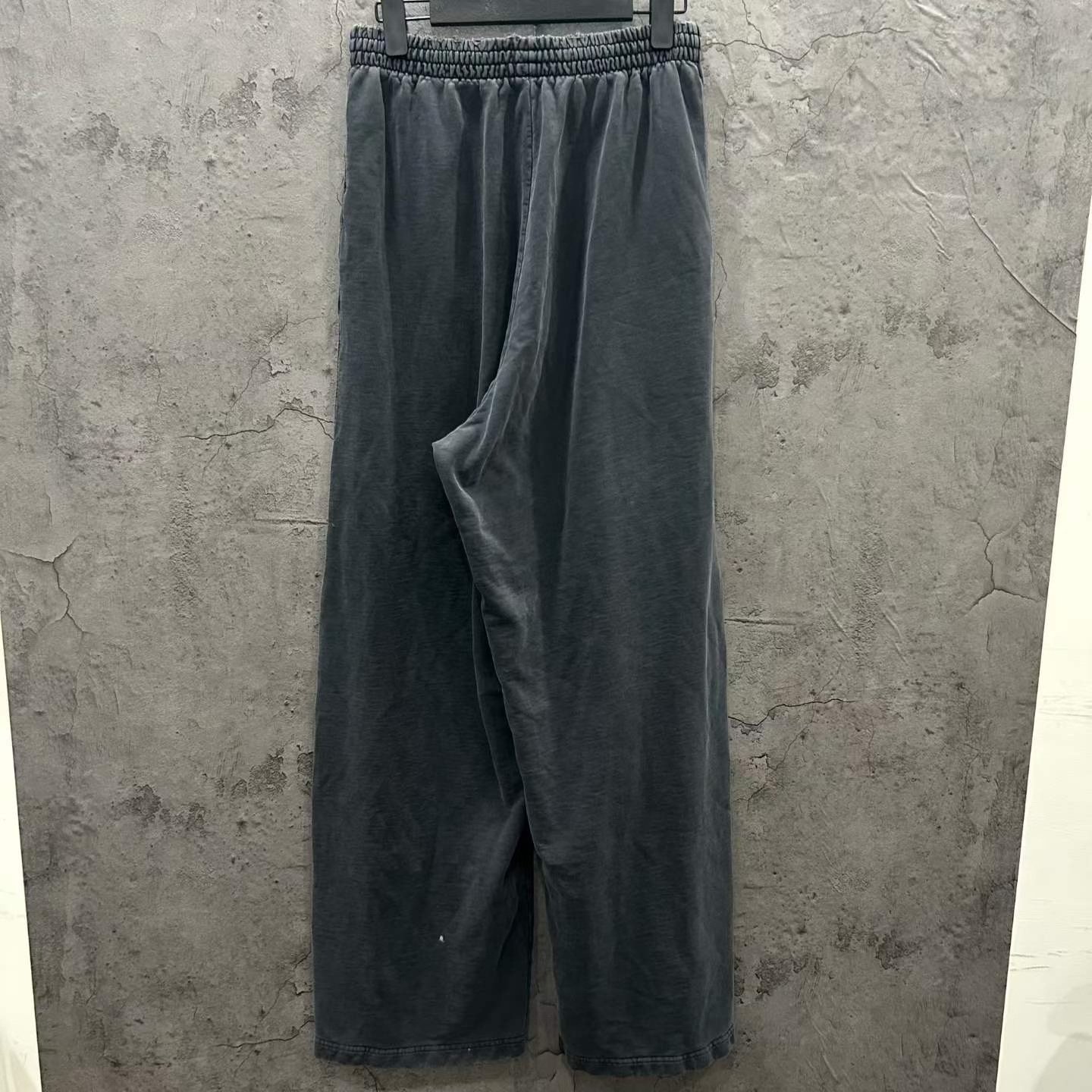 Balenciaga Boomerang Embroidery Black-Gray Pants — front