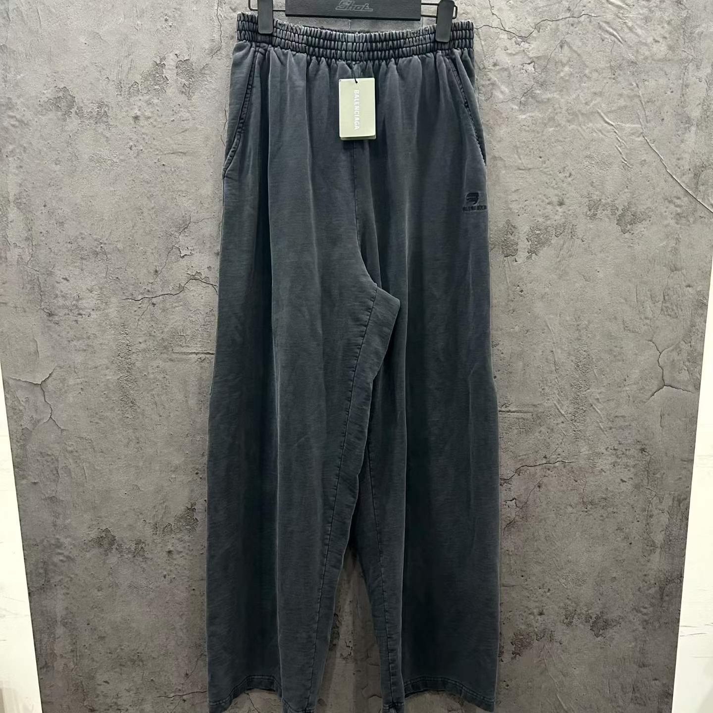 Balenciaga Boomerang Embroidery Black-Gray Pants