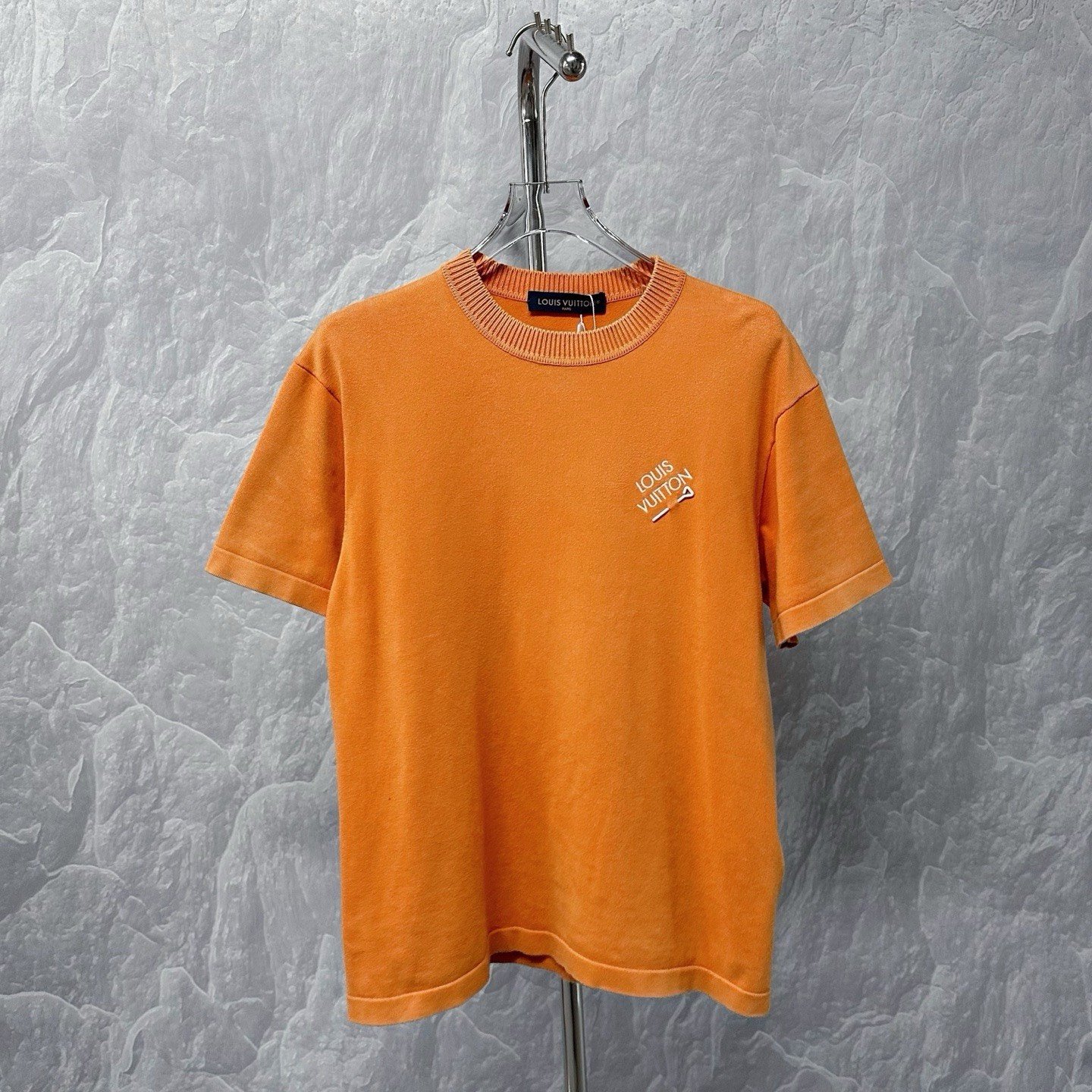Louis Vuitton Pin Letter Embroidery Short Sleeve