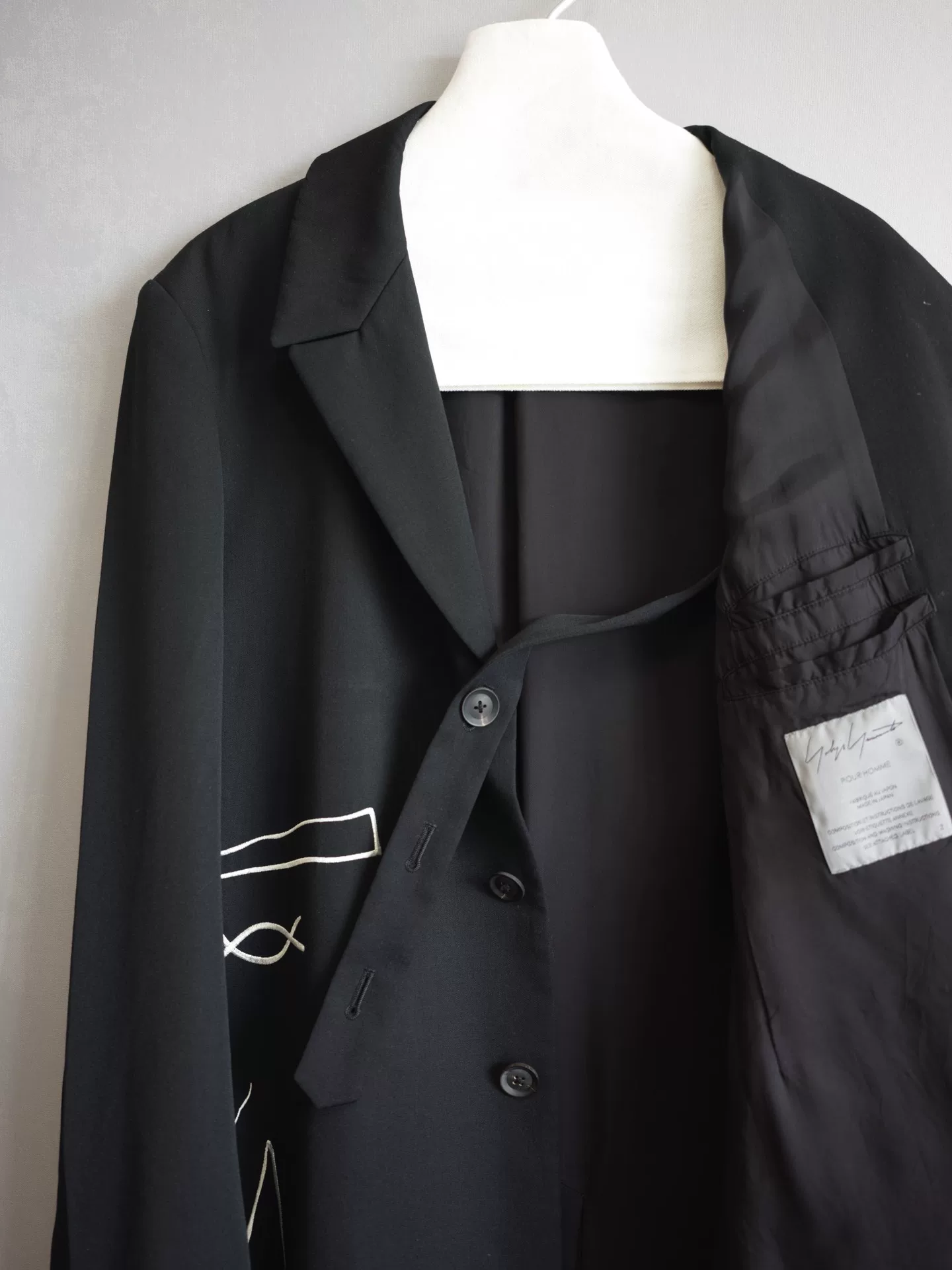Yohji Yamamoto 22SS Rie Pattern Dr.JKT Coat — back