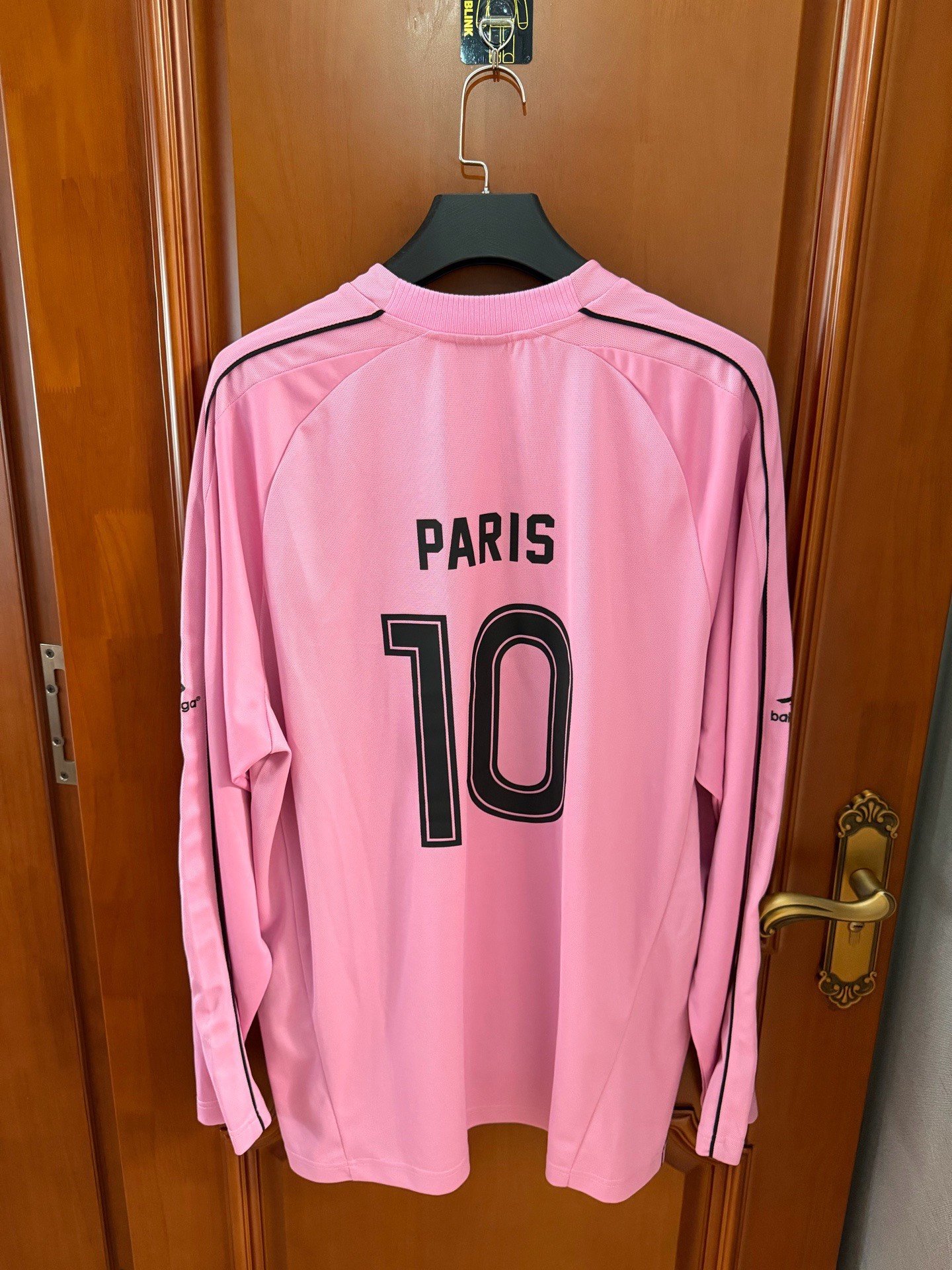Balenciaga x Manchester United Paris Limited Pink Longsleeve T-shirt — front