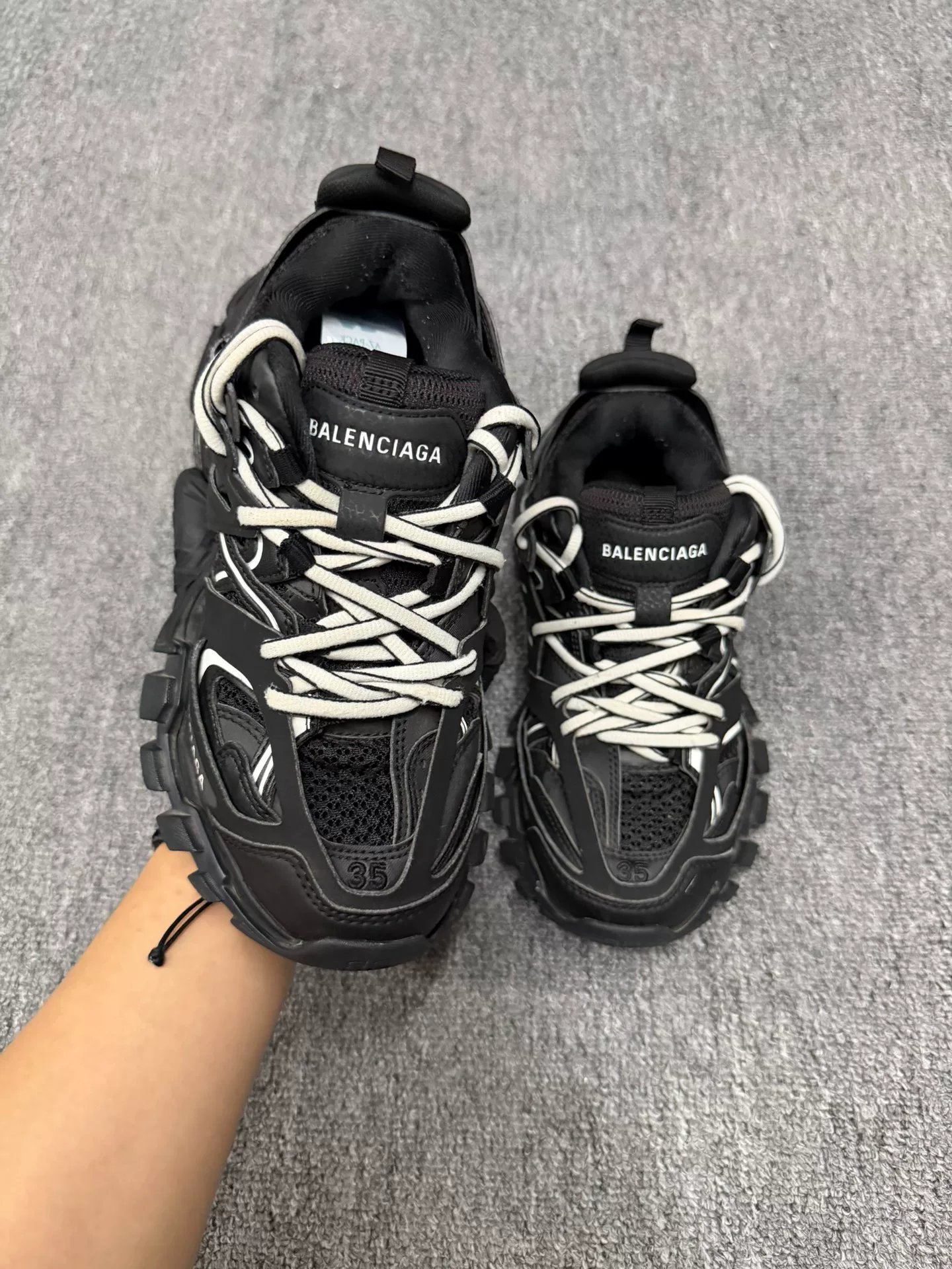 Balenciaga Track Black White Dad Shoes — detail