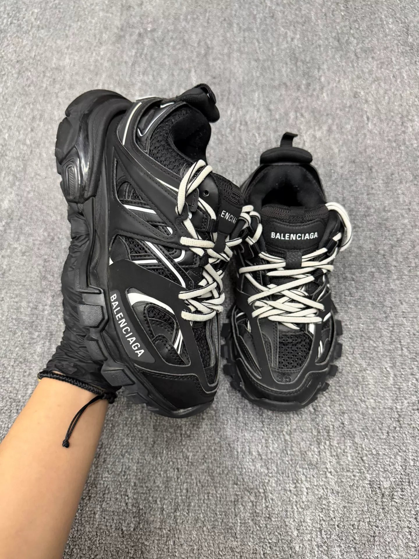 Balenciaga Track Black White Dad Shoes — back