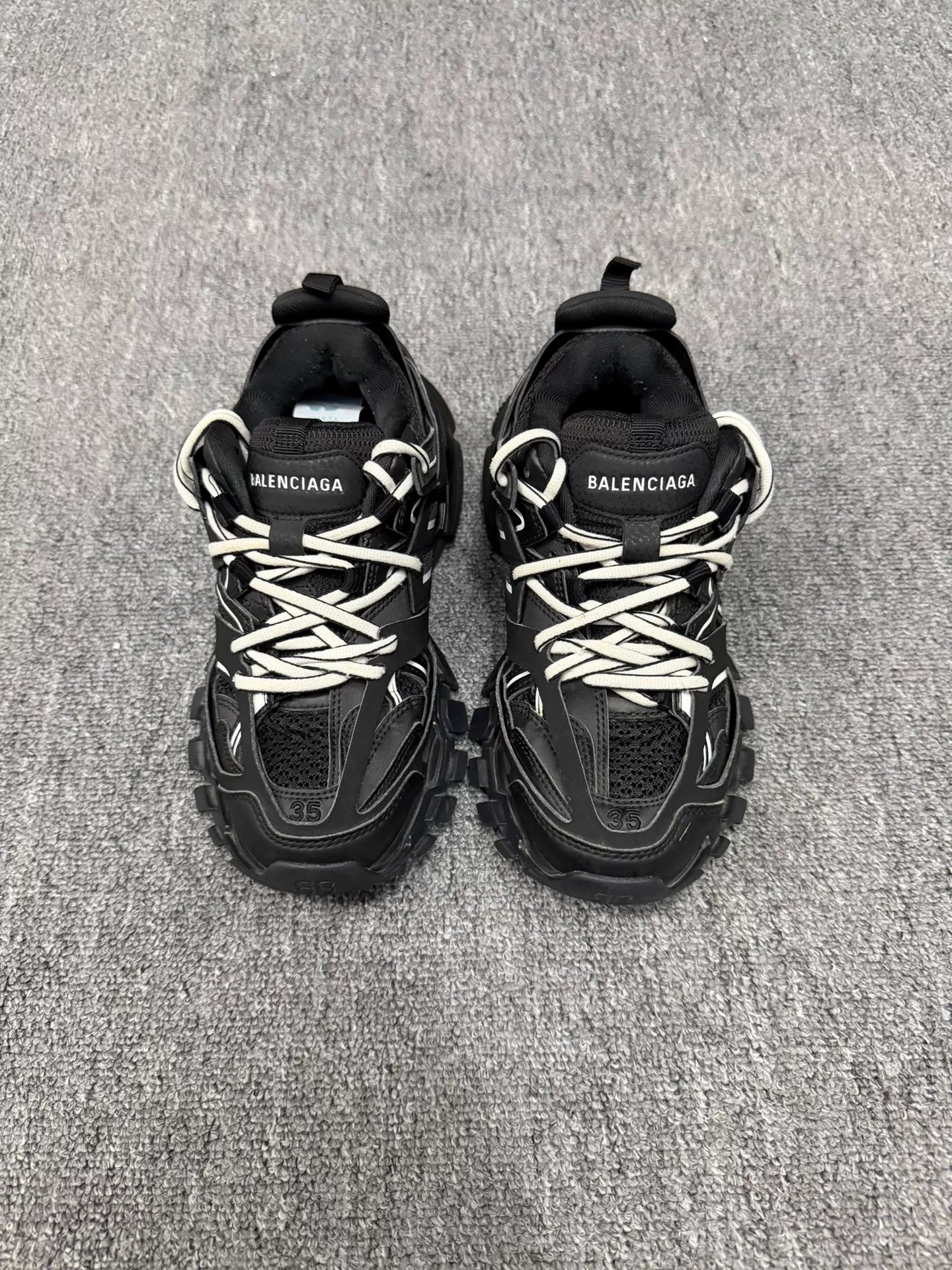 Balenciaga Track Black White Dad Shoes — front