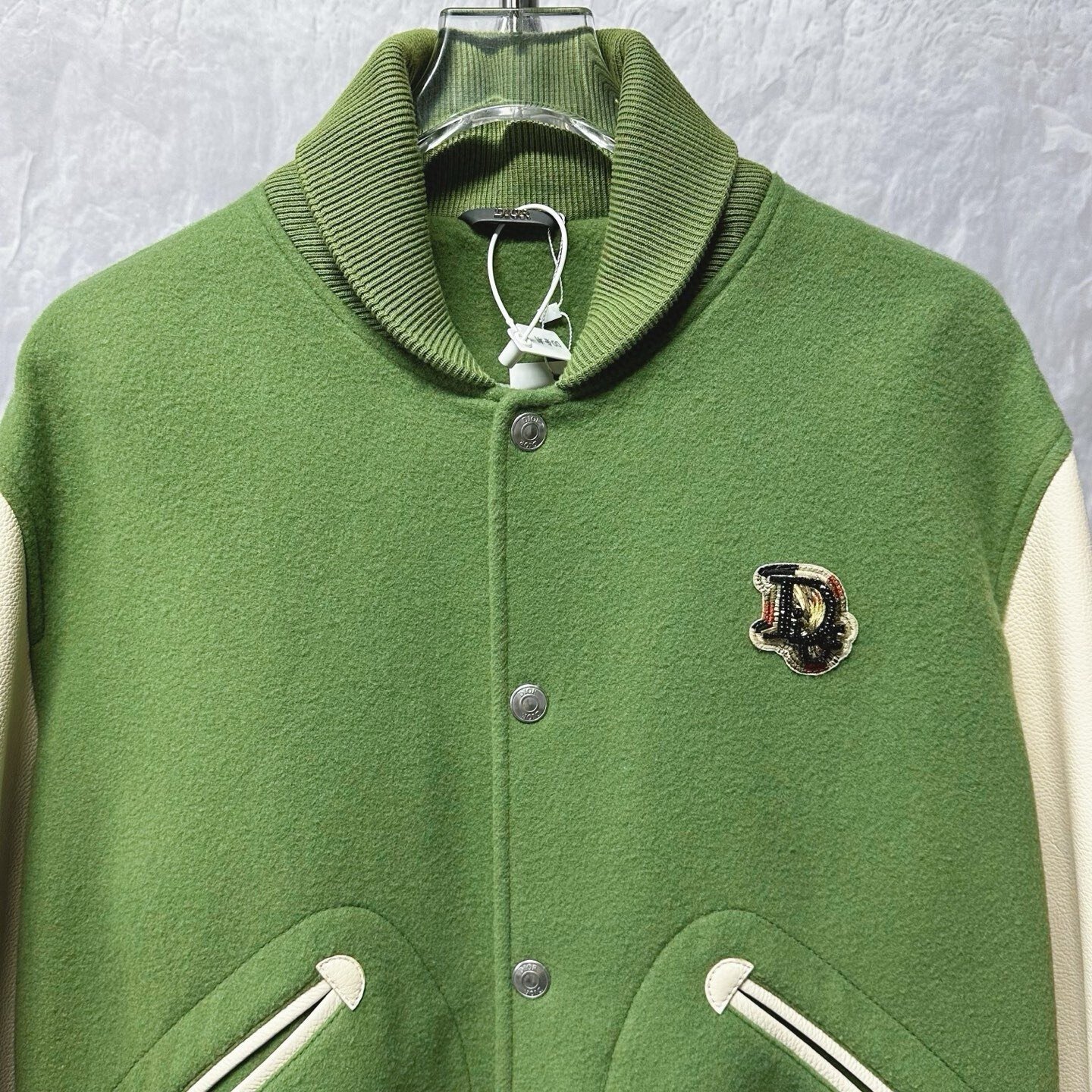 DIOR Tears Rhinestone Embroidered Baseball Jacket — front