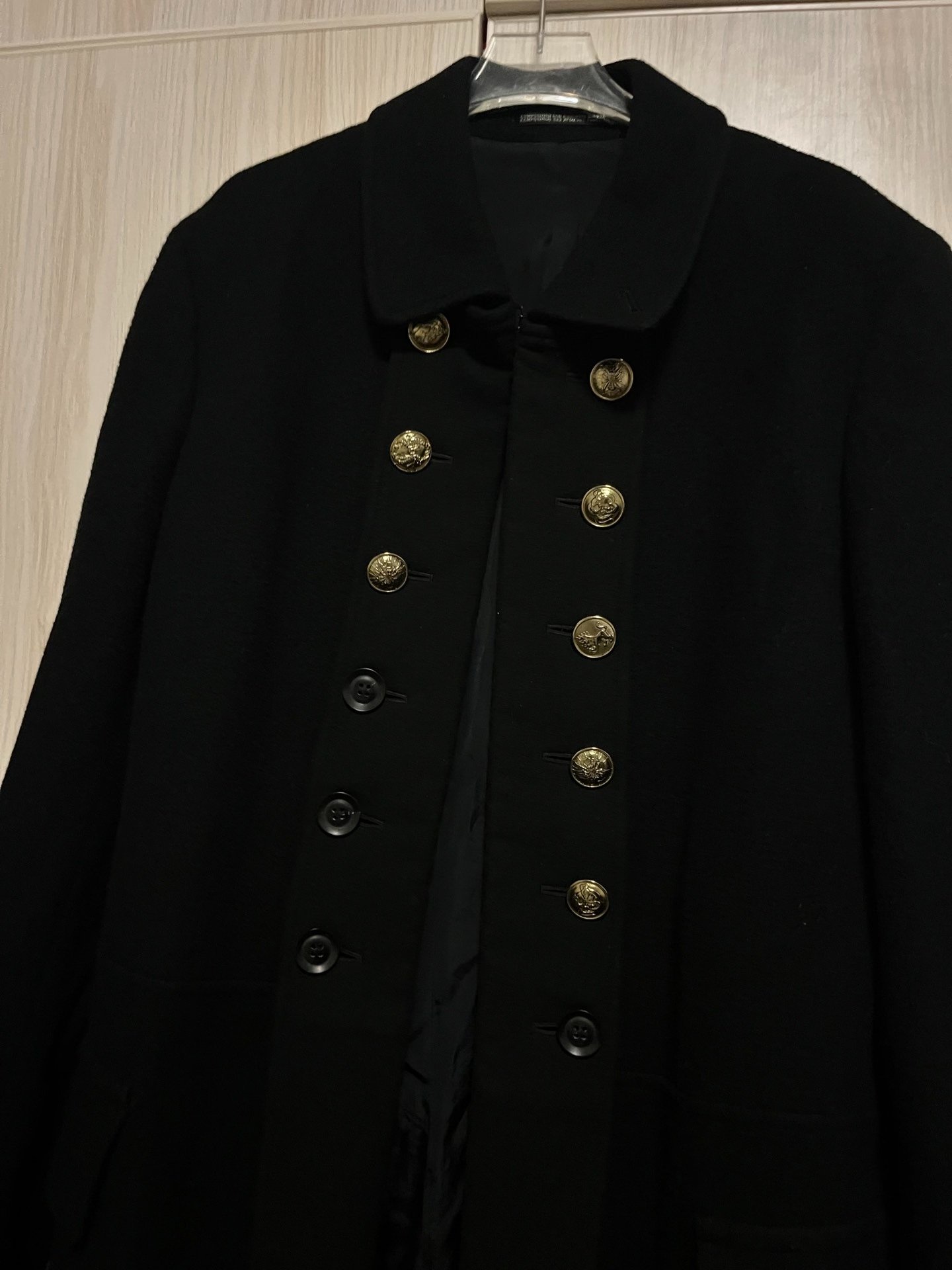 Yohji Yamamoto Gold Button Long Coat — front