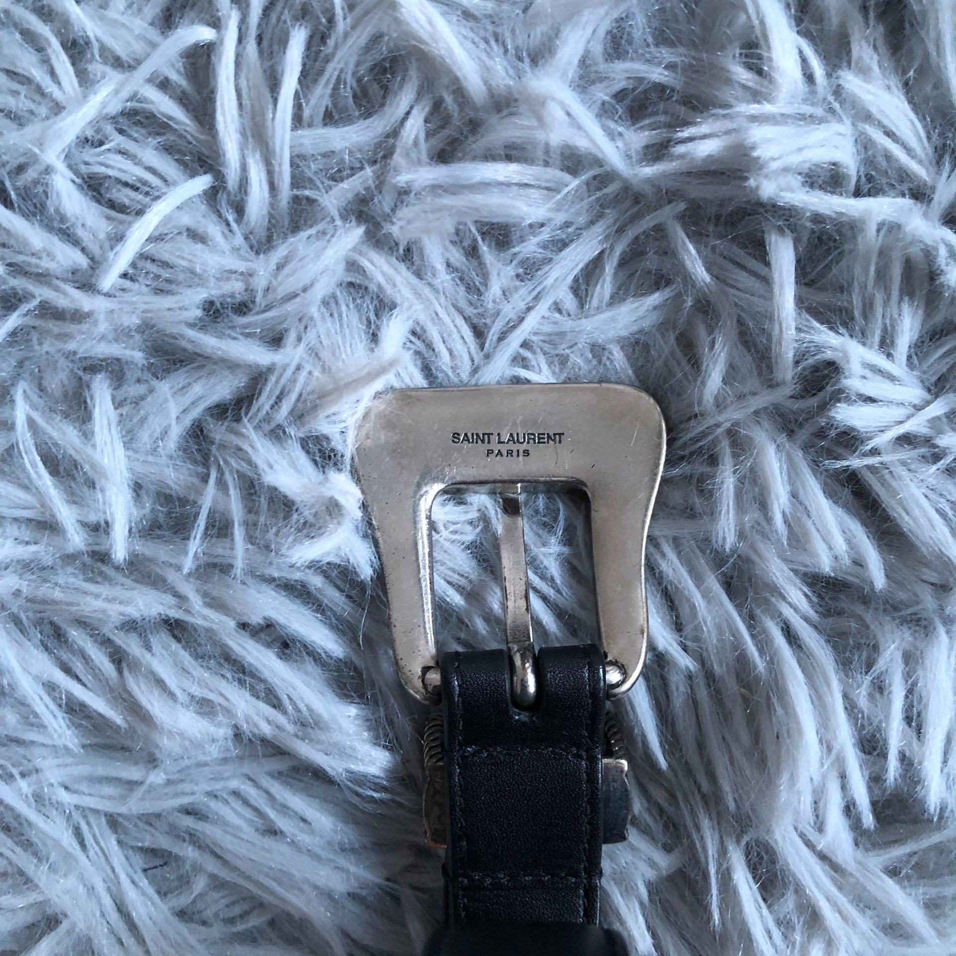Saint Laurent SLP Engraved Belt — label
