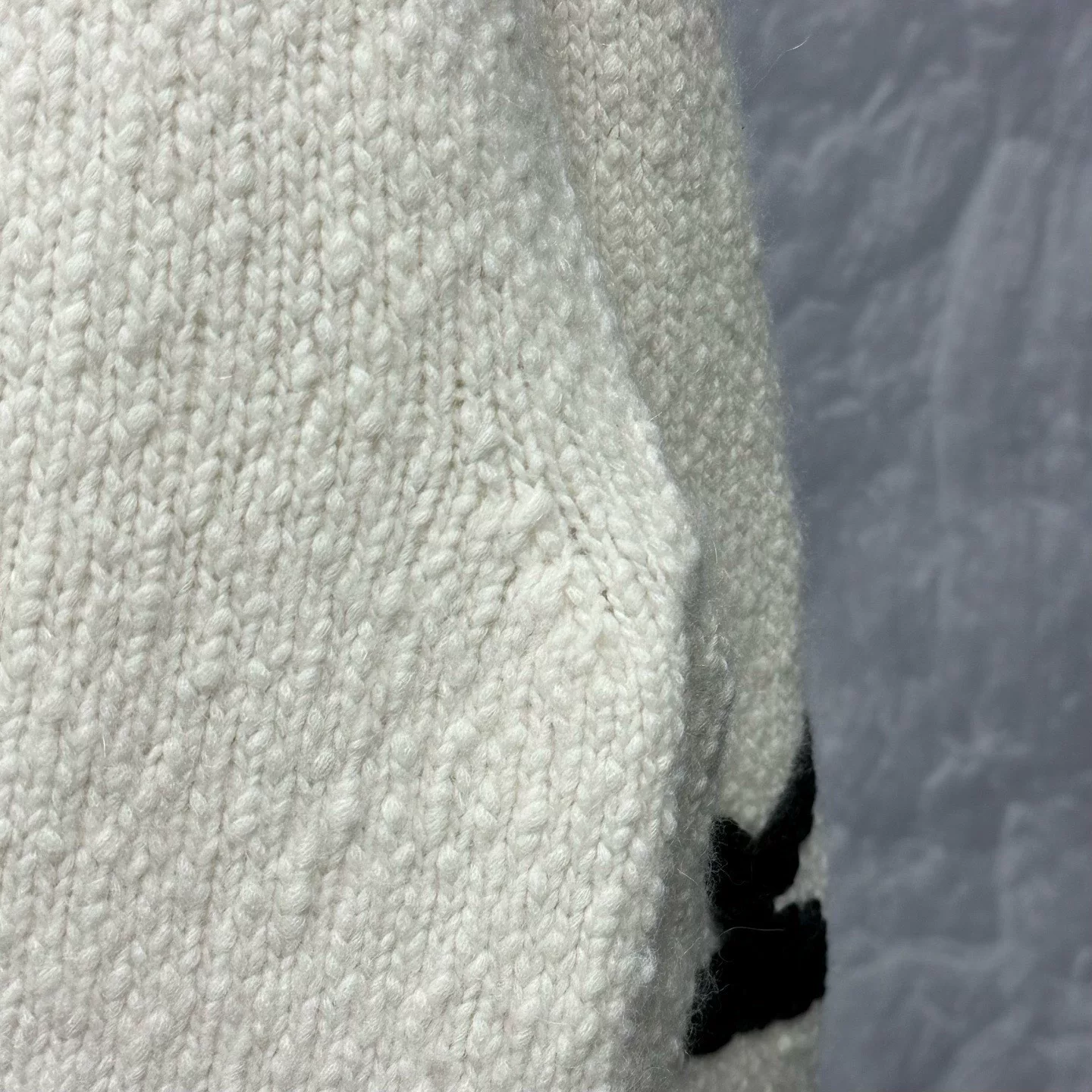 Dior SS24 Dinosaur Knit Distressed Sweater — detail