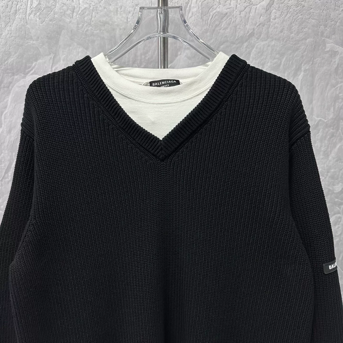 Balenciaga Layered V-Neck Sweater — front