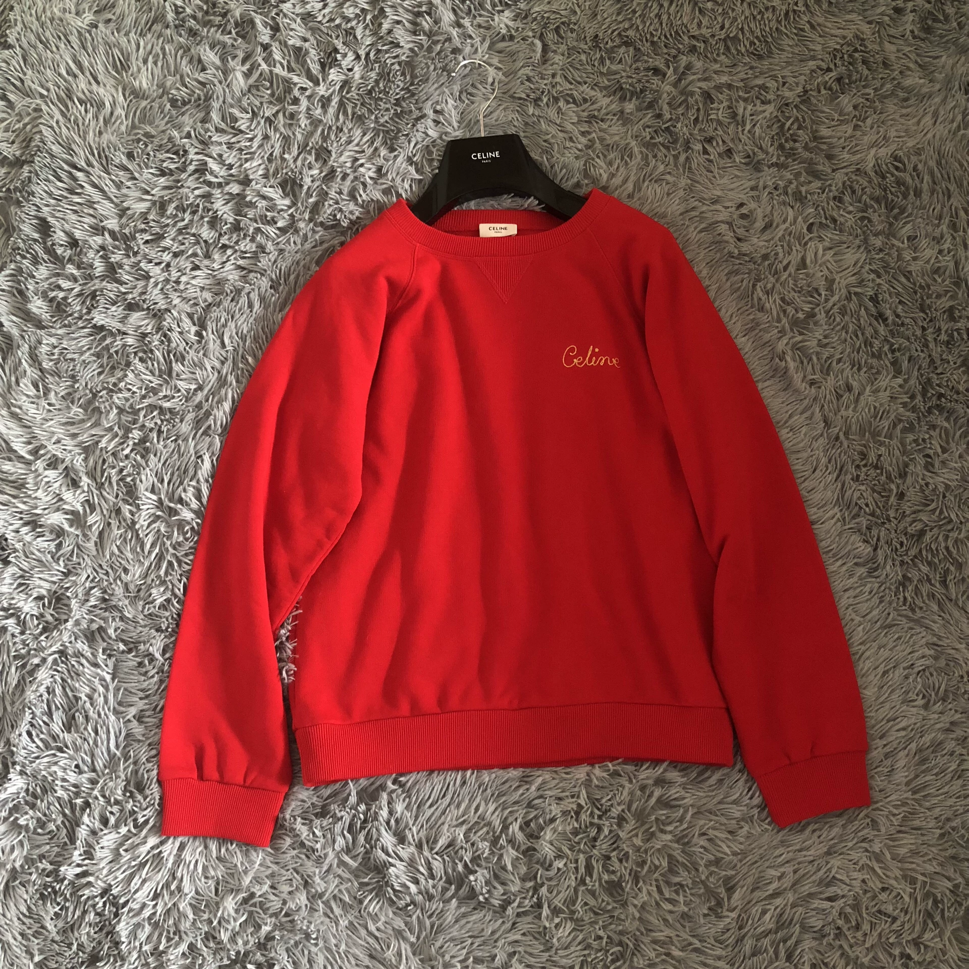 Celine Gold Logo Red Sweatshirt