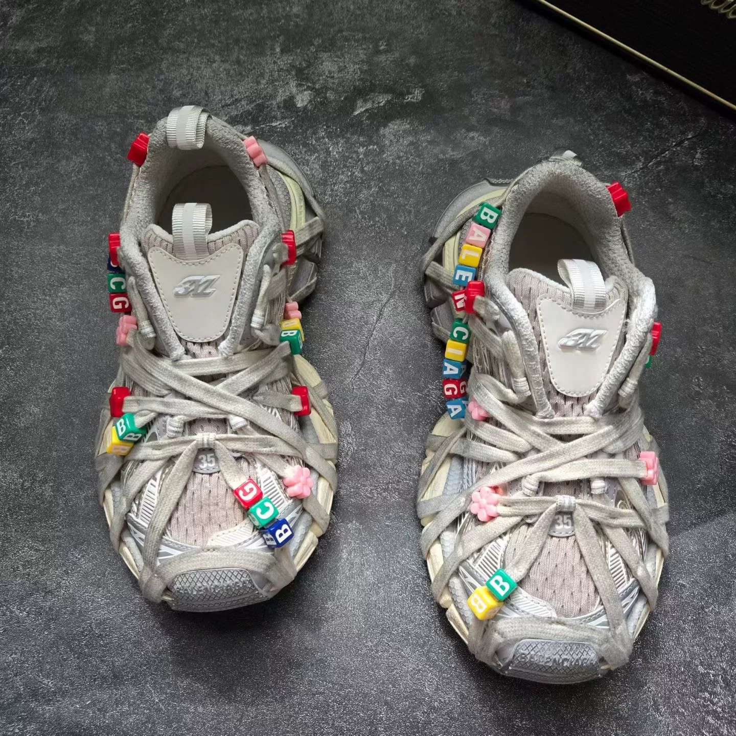 Balenciaga 3XL Beaded Laces Dad Shoes — front