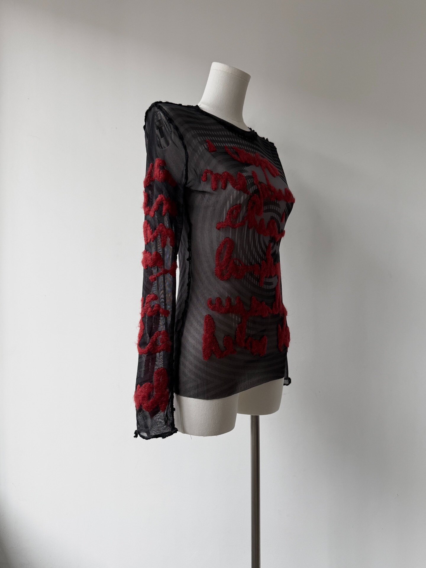 Jean Paul Gaultier Cursive Mesh Top — detail