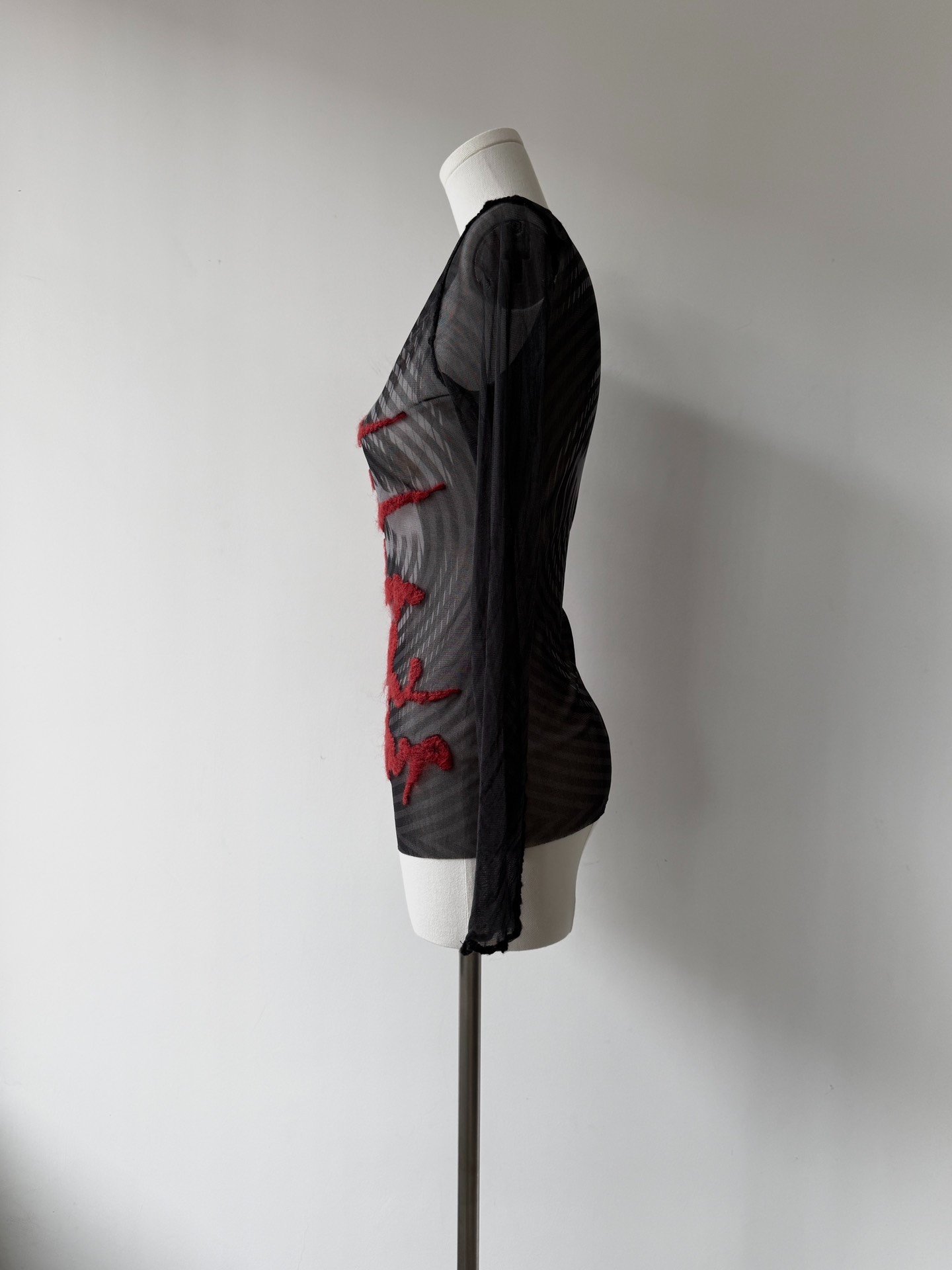 Jean Paul Gaultier Cursive Mesh Top — label