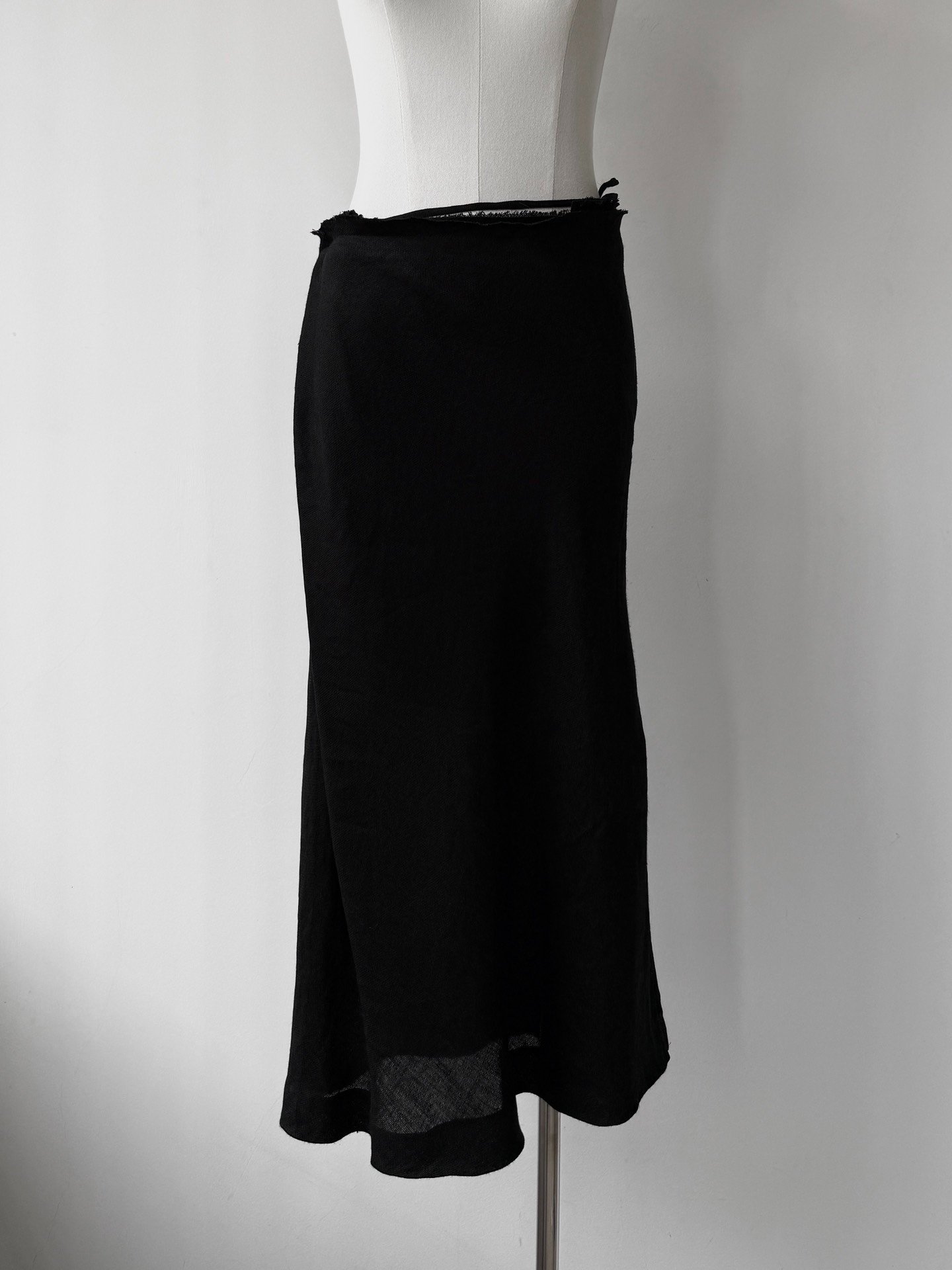 Yohji Yamamoto Asymmetrical Double Tie Long Skirt