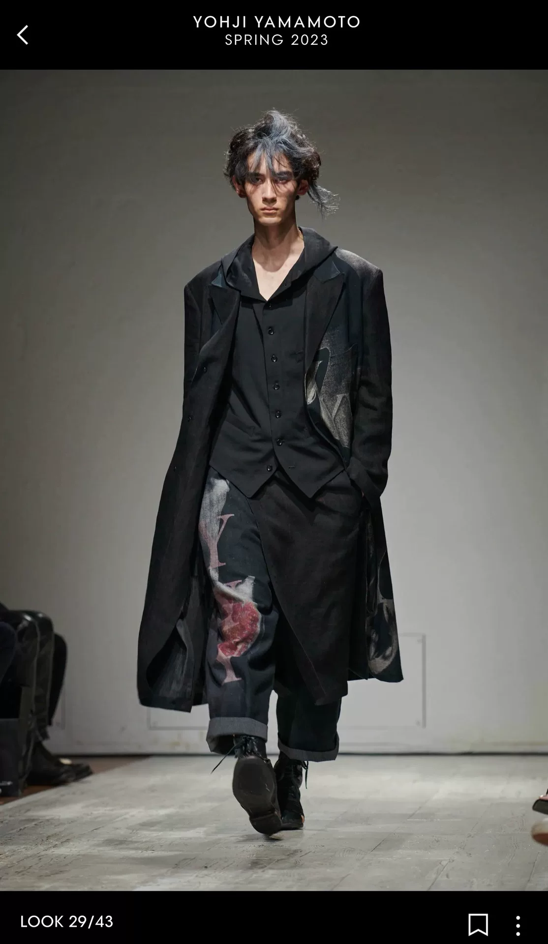 Yohji Yamamoto 23SS Linen Graffiti Coat — label