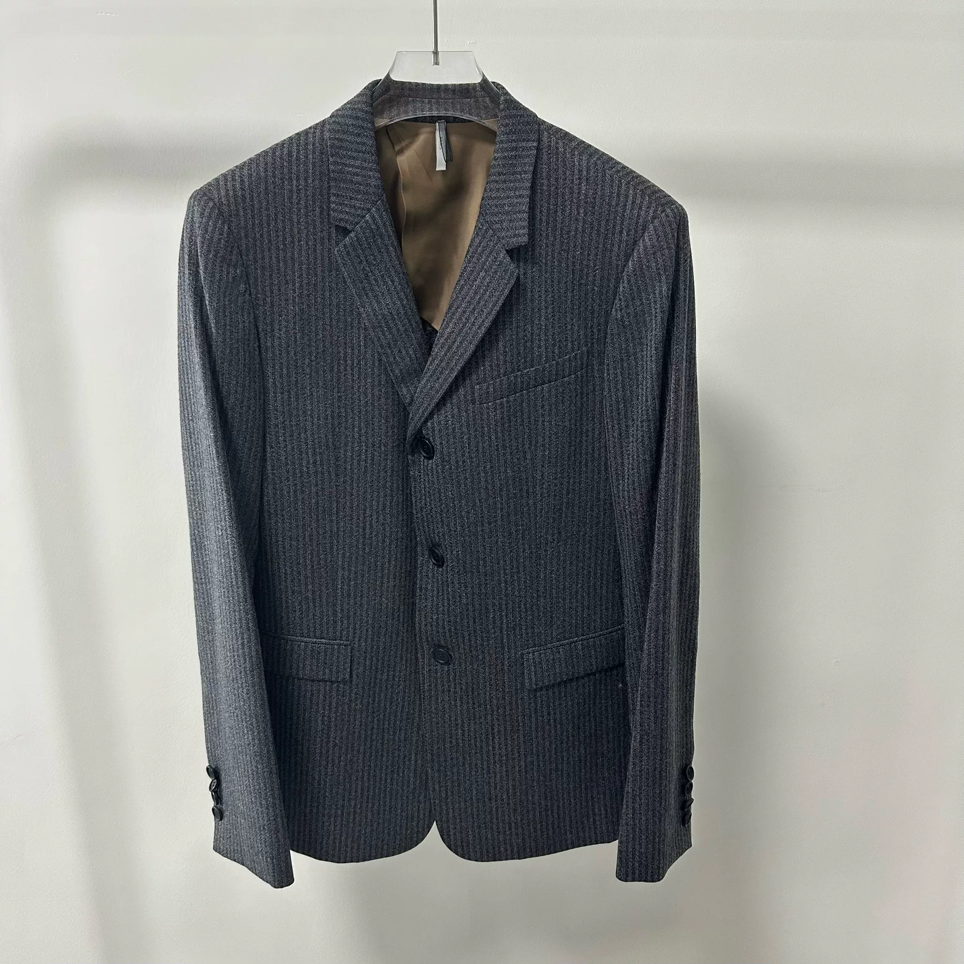 Dior Gray Herringbone Wool Suit