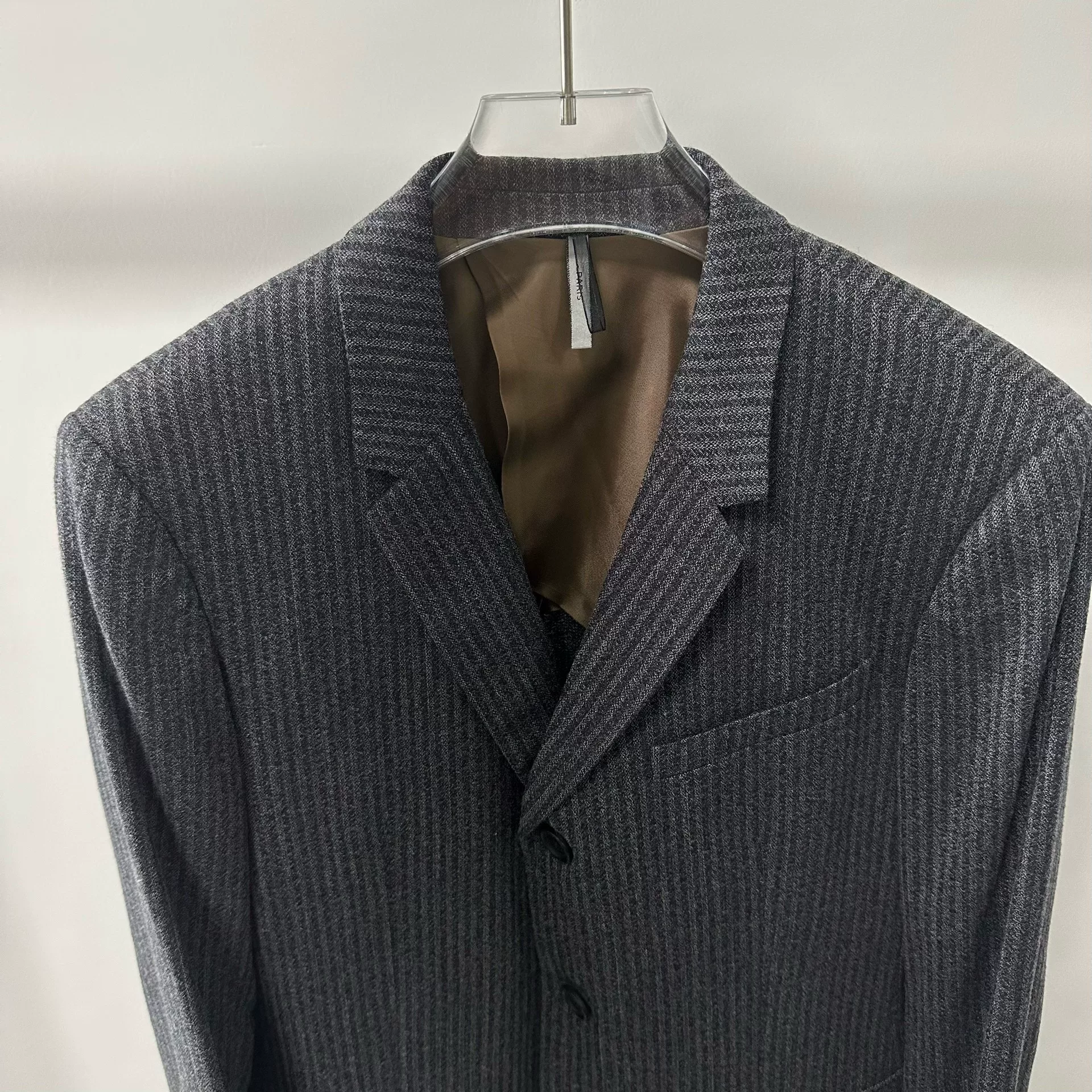 Dior Gray Herringbone Wool Suit — front