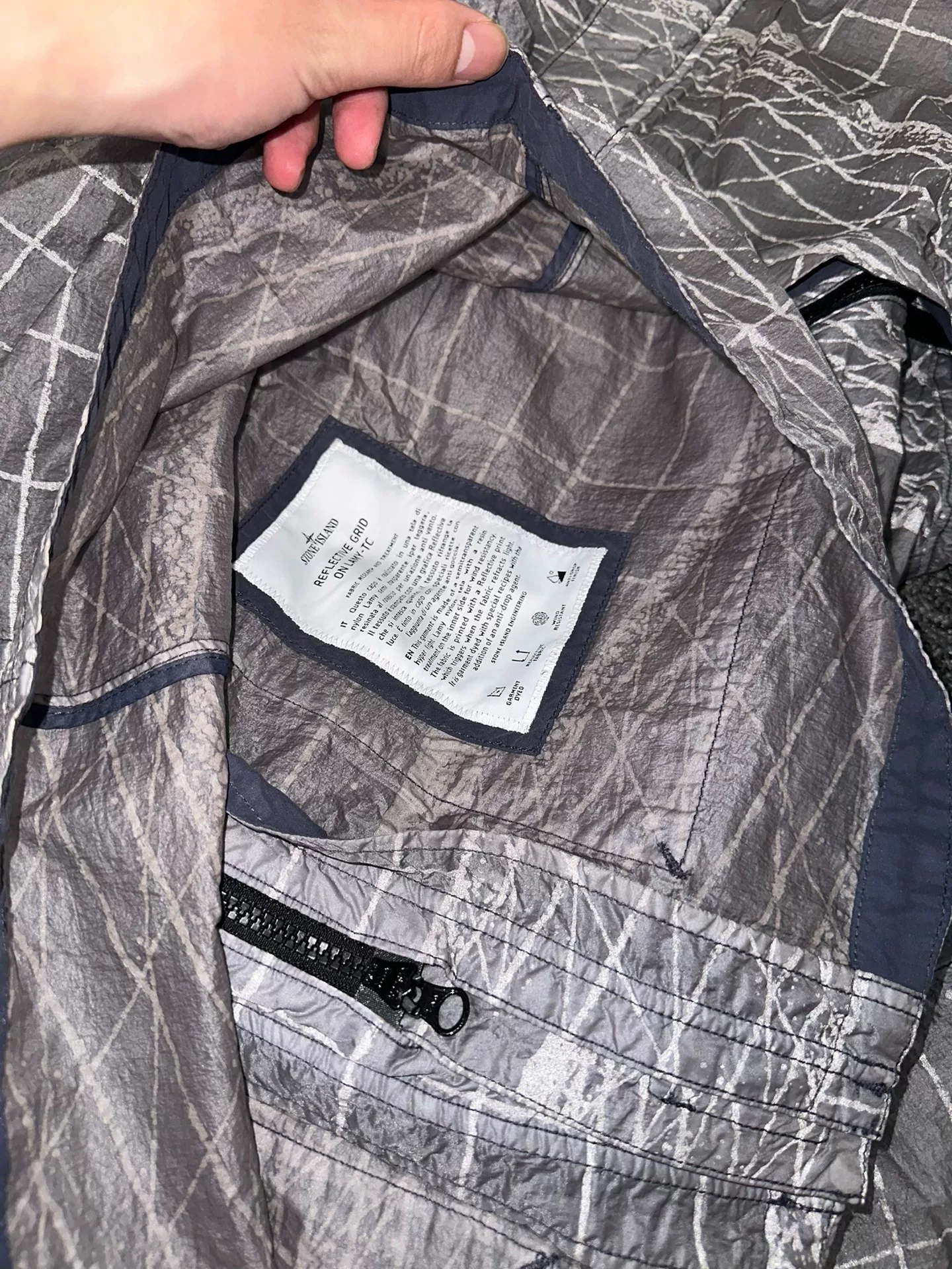 Stone Island White Label Reflective Stripe Jacket — back
