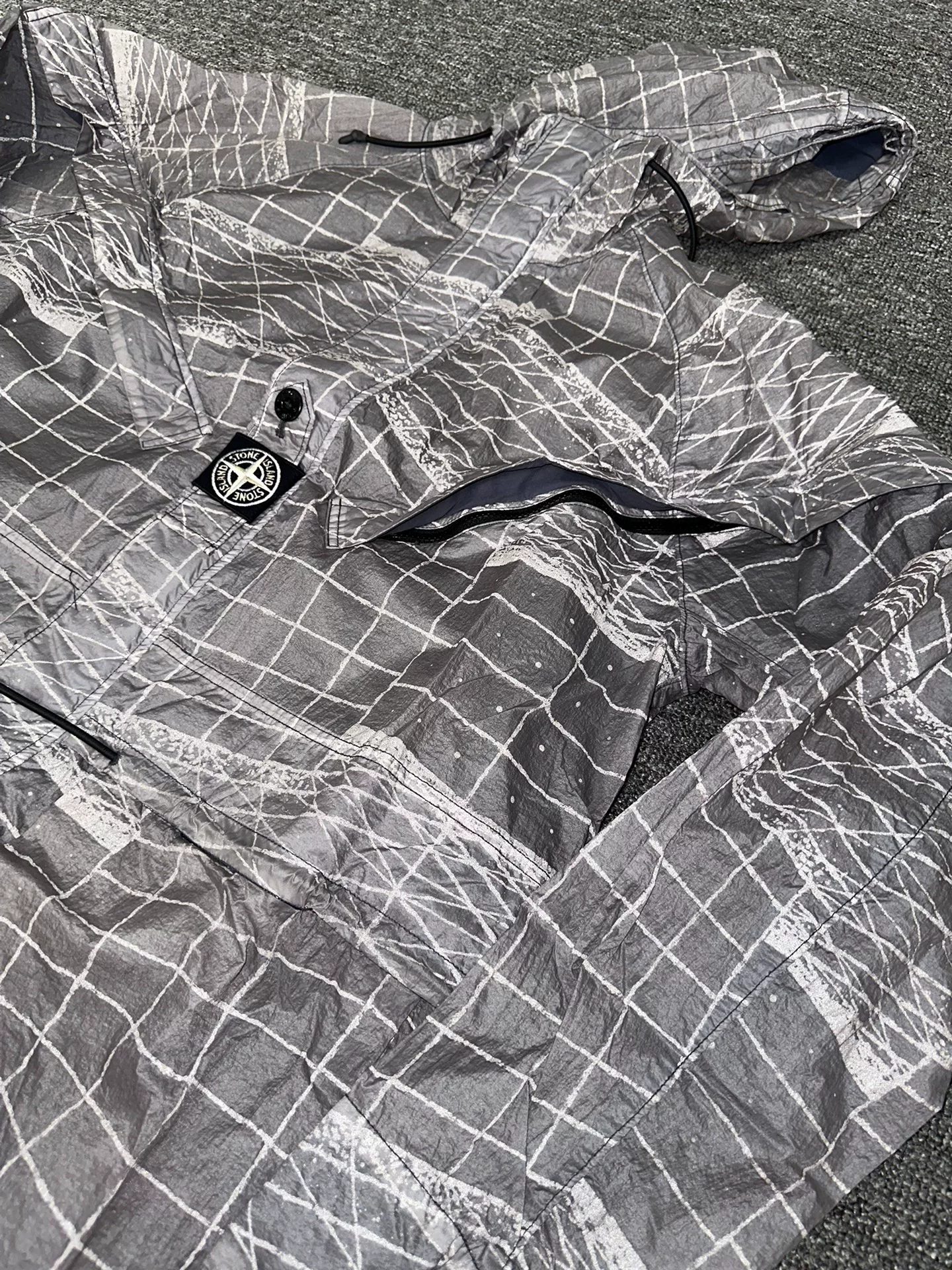 Stone Island White Label Reflective Stripe Jacket — detail