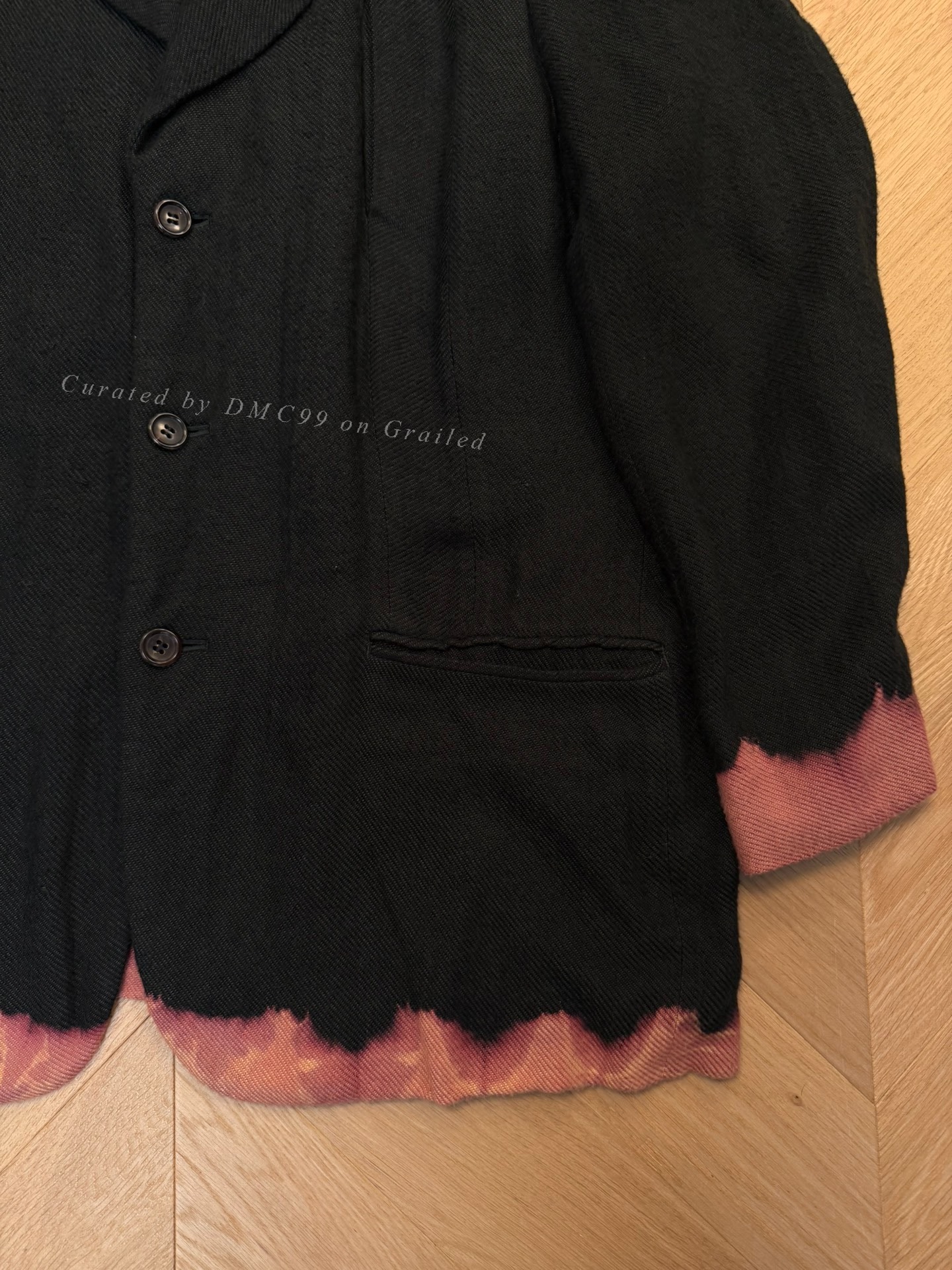 Comme des Garçons 93AW De-coloration Coat — detail