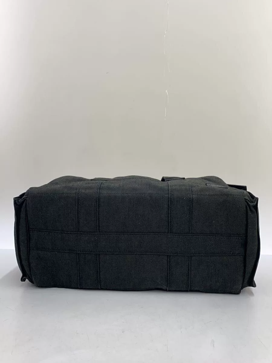 PORTER Black-Gray Canvas Boston Bag — label