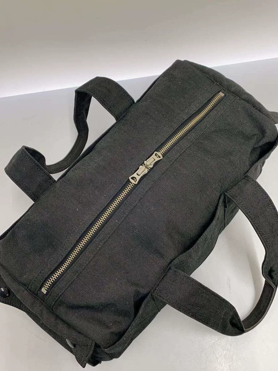 PORTER Black-Gray Canvas Boston Bag — back