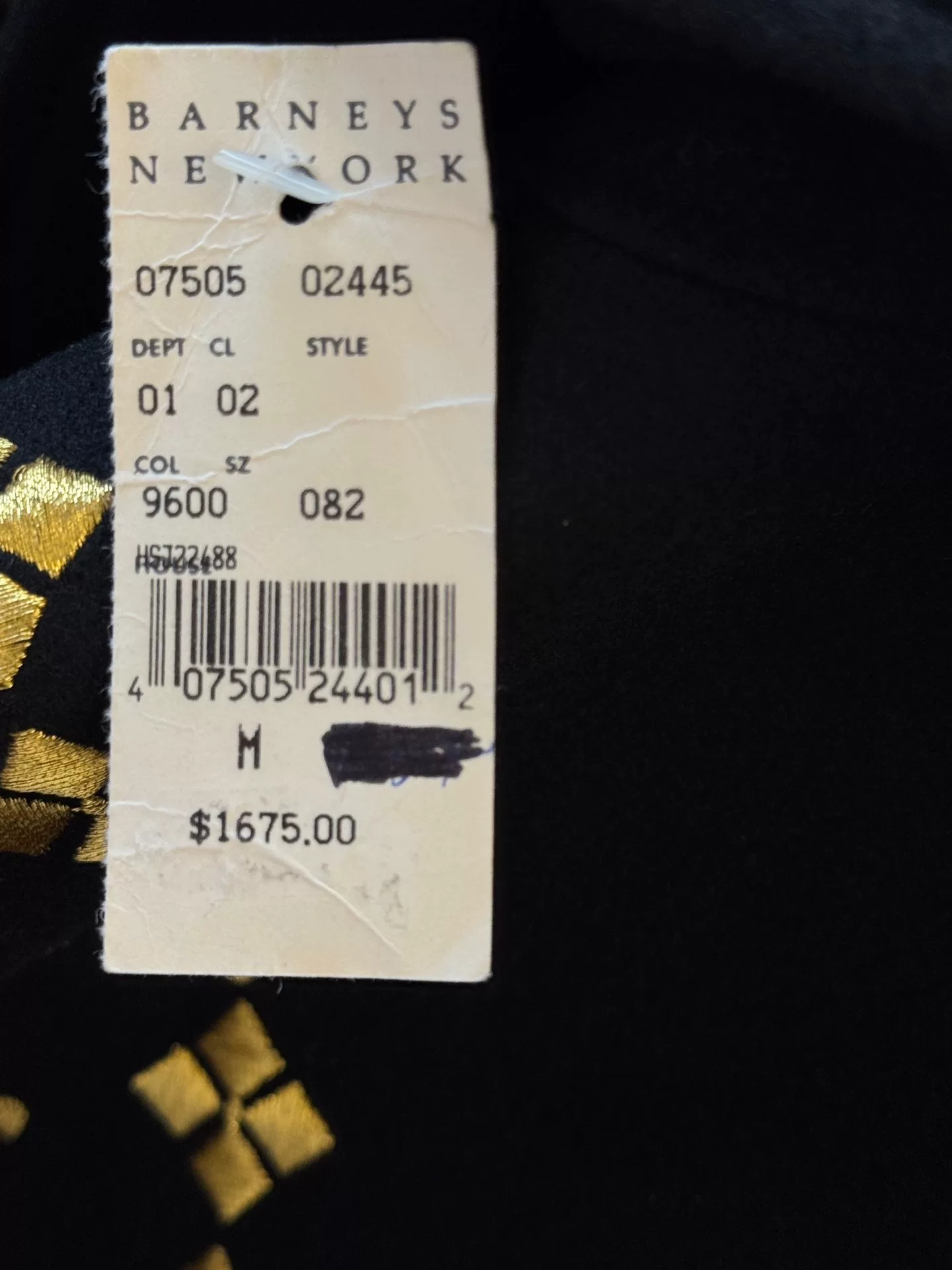 Yohji Yamamoto 92AW Gold Embroidery Suit — back