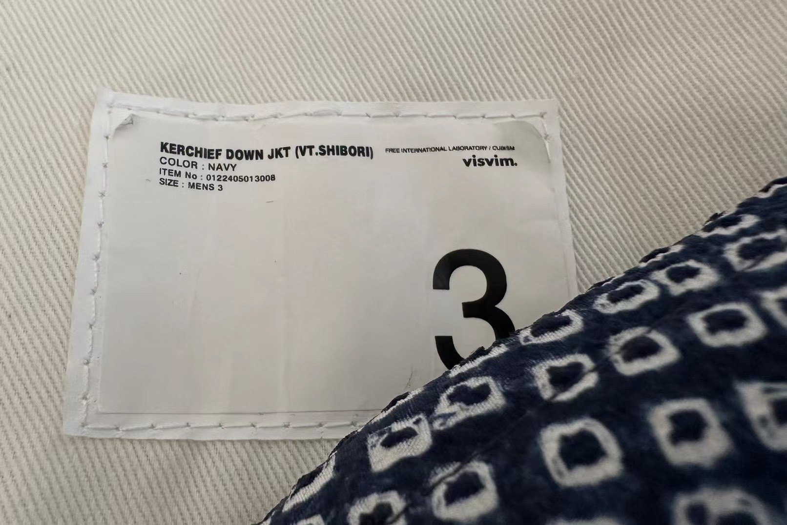 VISVIM Shibori Down Jacket — back