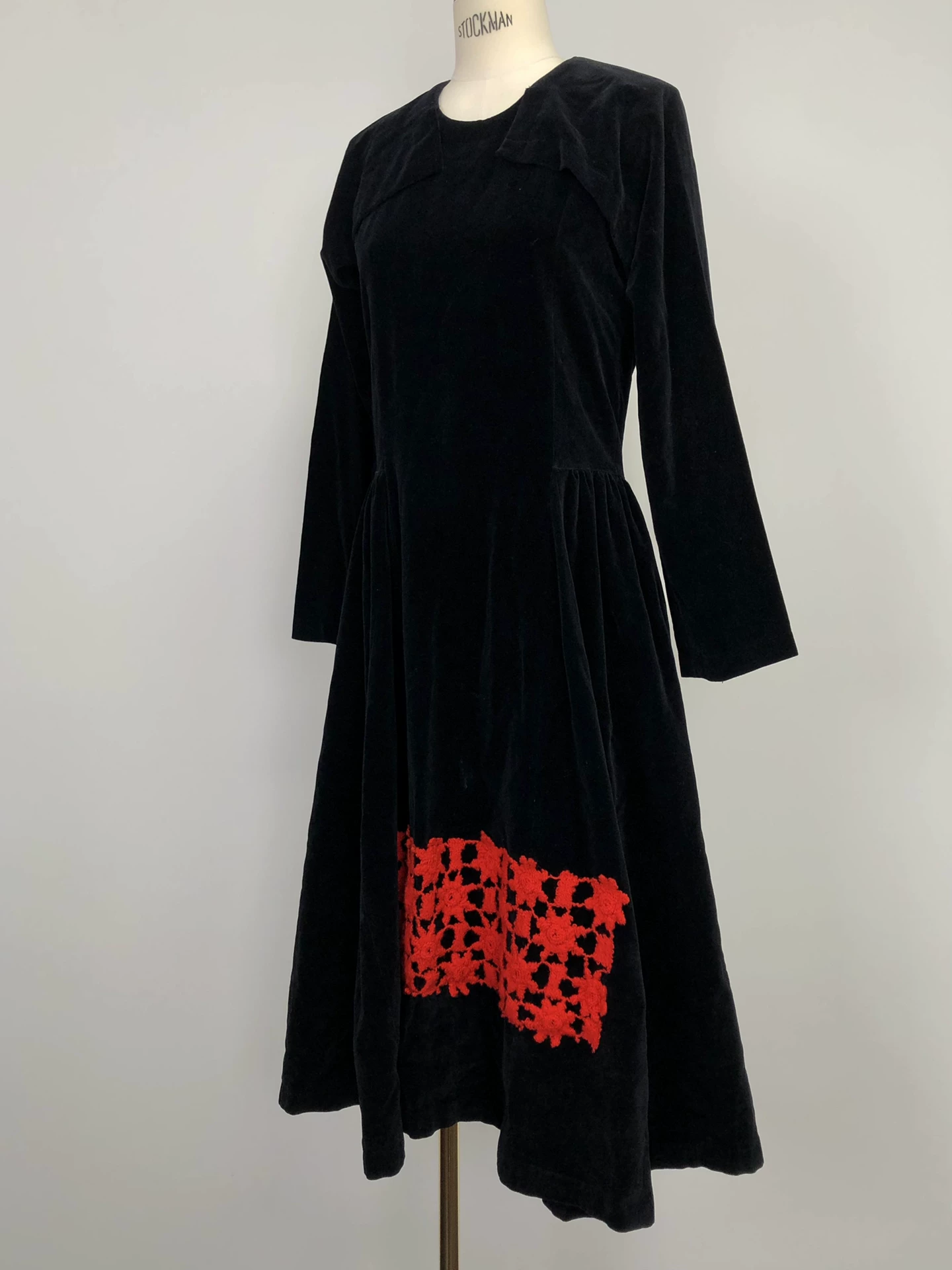 Comme des Garçons 1988 AW Octagram Velvet Dress — front