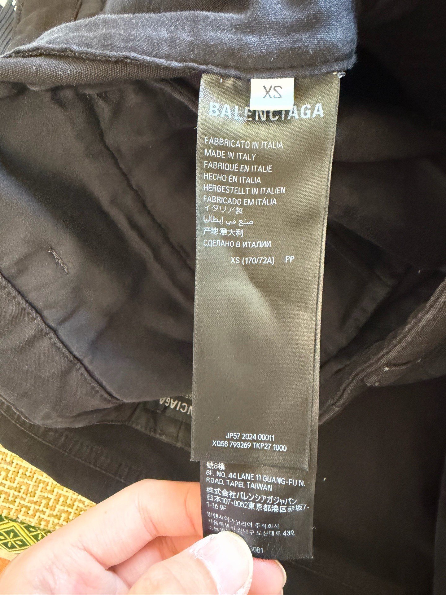 Balenciaga Washed Distressed Cargo Shorts — label