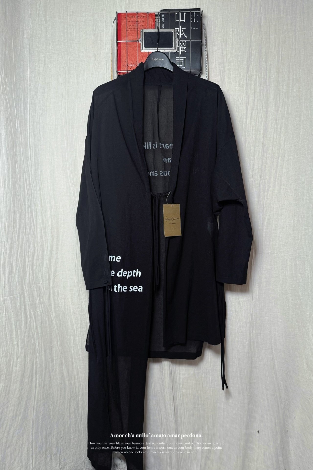 Yohji Yamamoto 26SS Kimono Asymmetric Coat — front