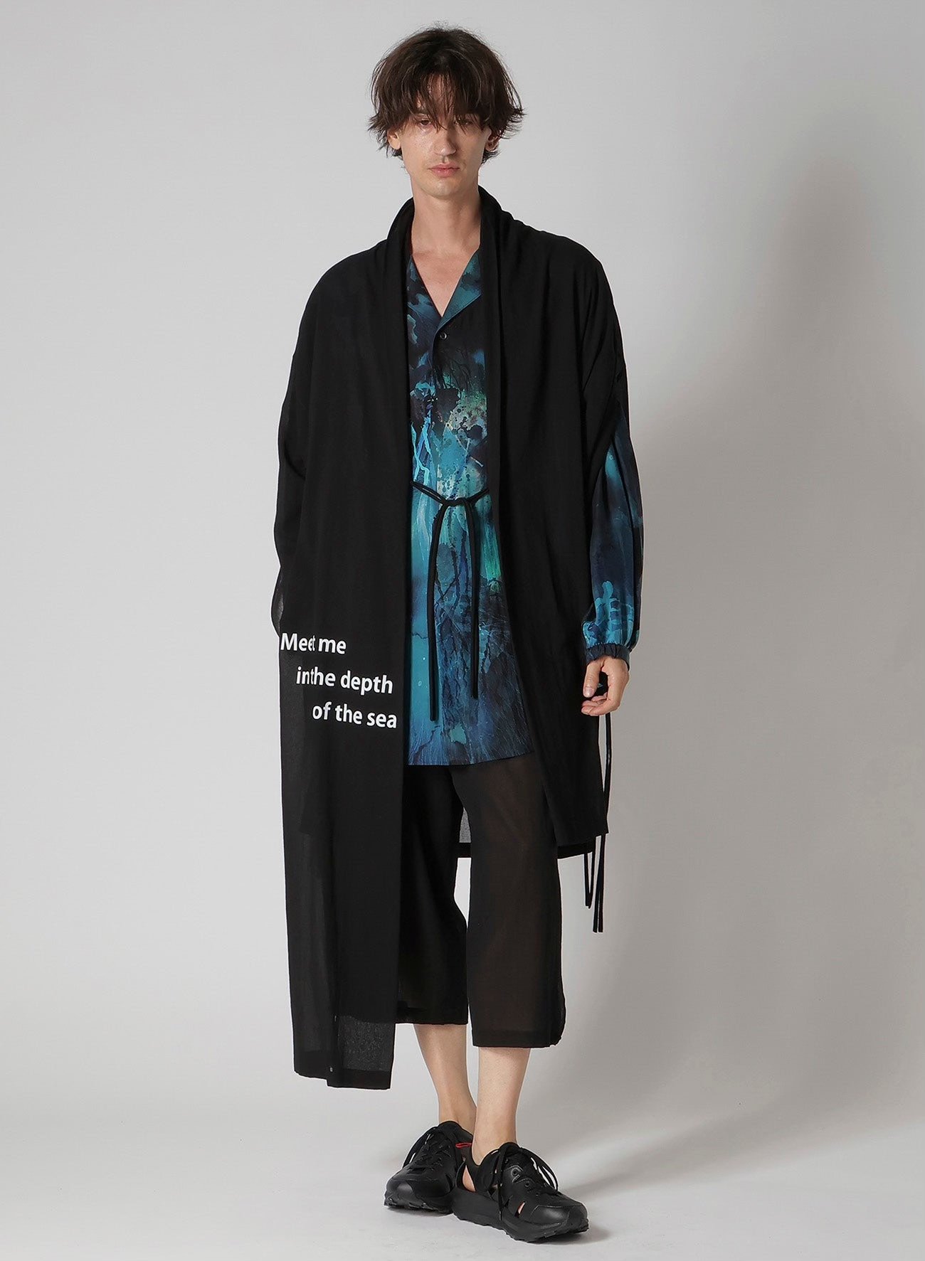 Yohji Yamamoto 26SS Kimono Asymmetric Coat — label