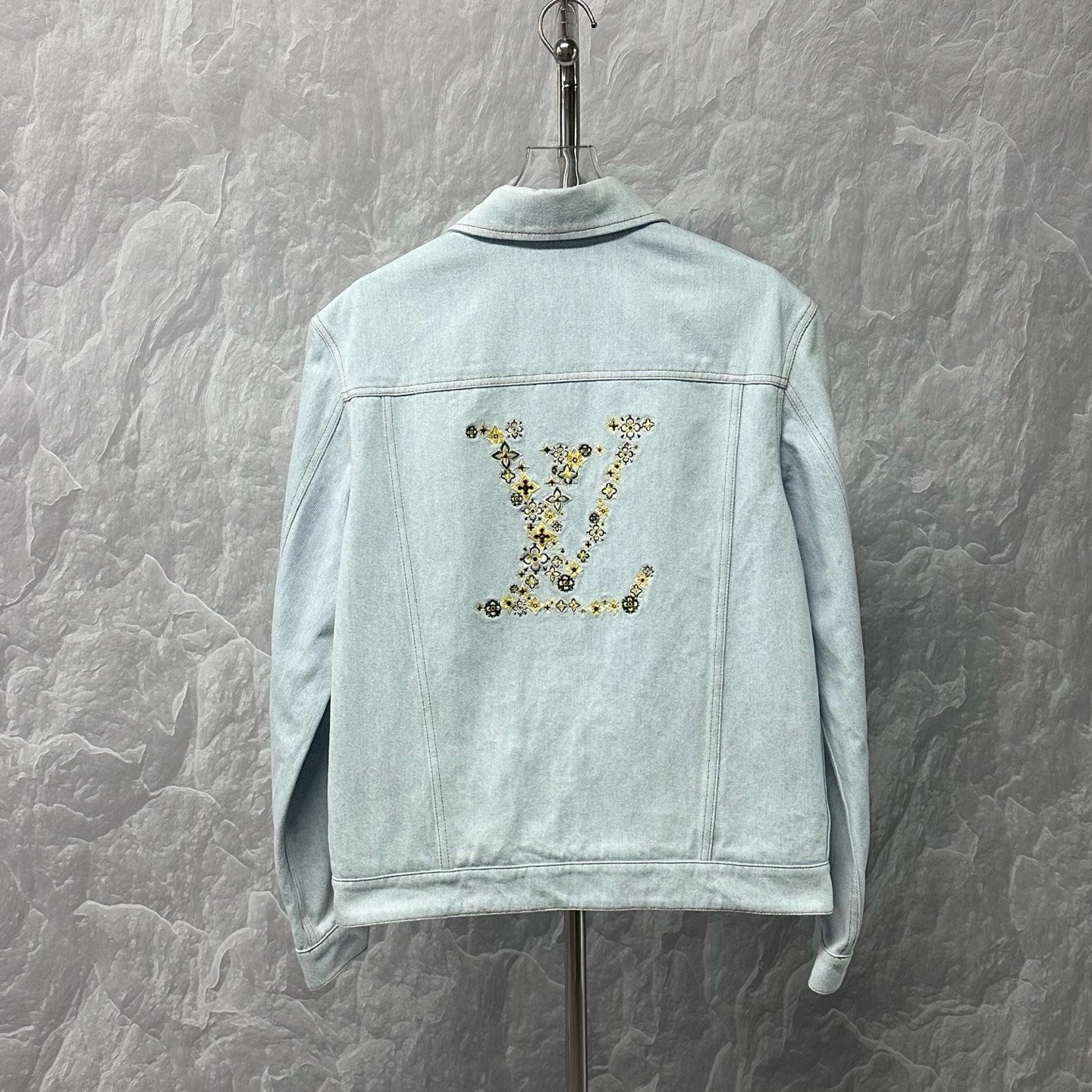 Louis Vuitton FW26 Embroidered Floral Denim Jacket — back