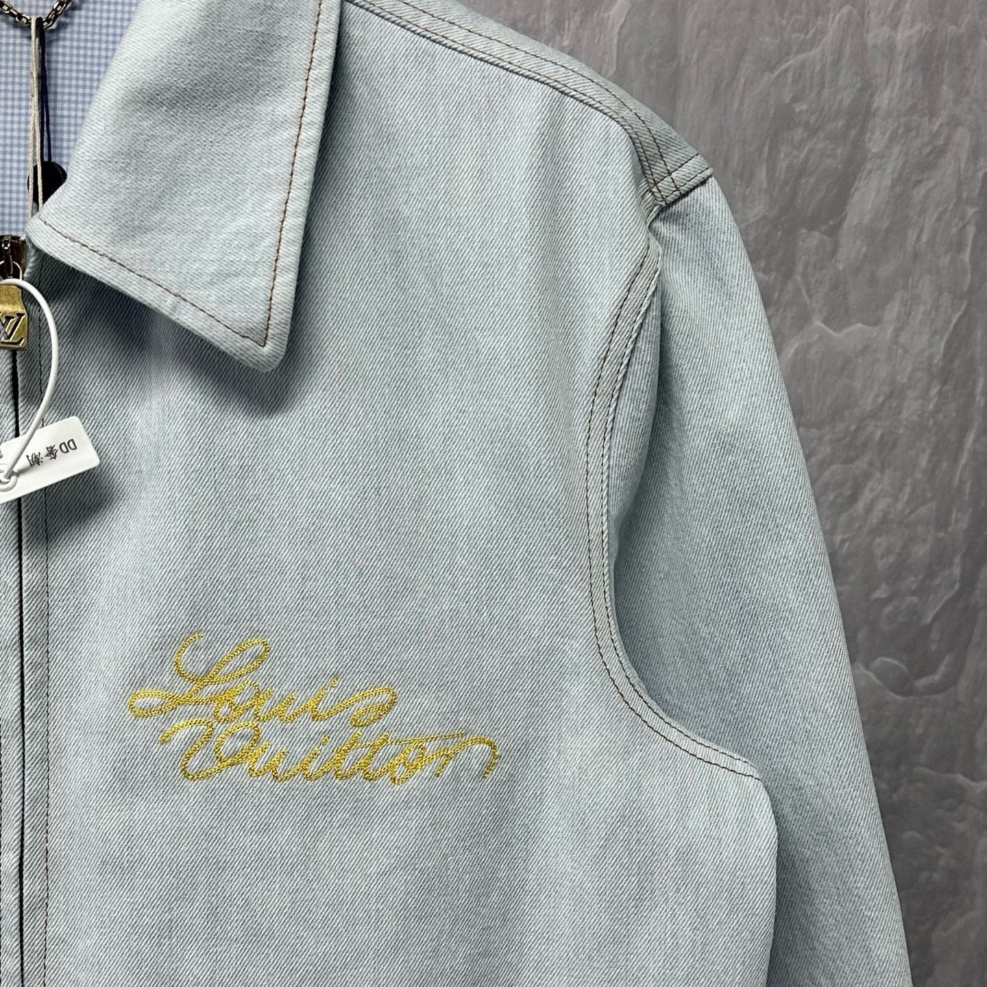 Louis Vuitton FW26 Embroidered Floral Denim Jacket — detail