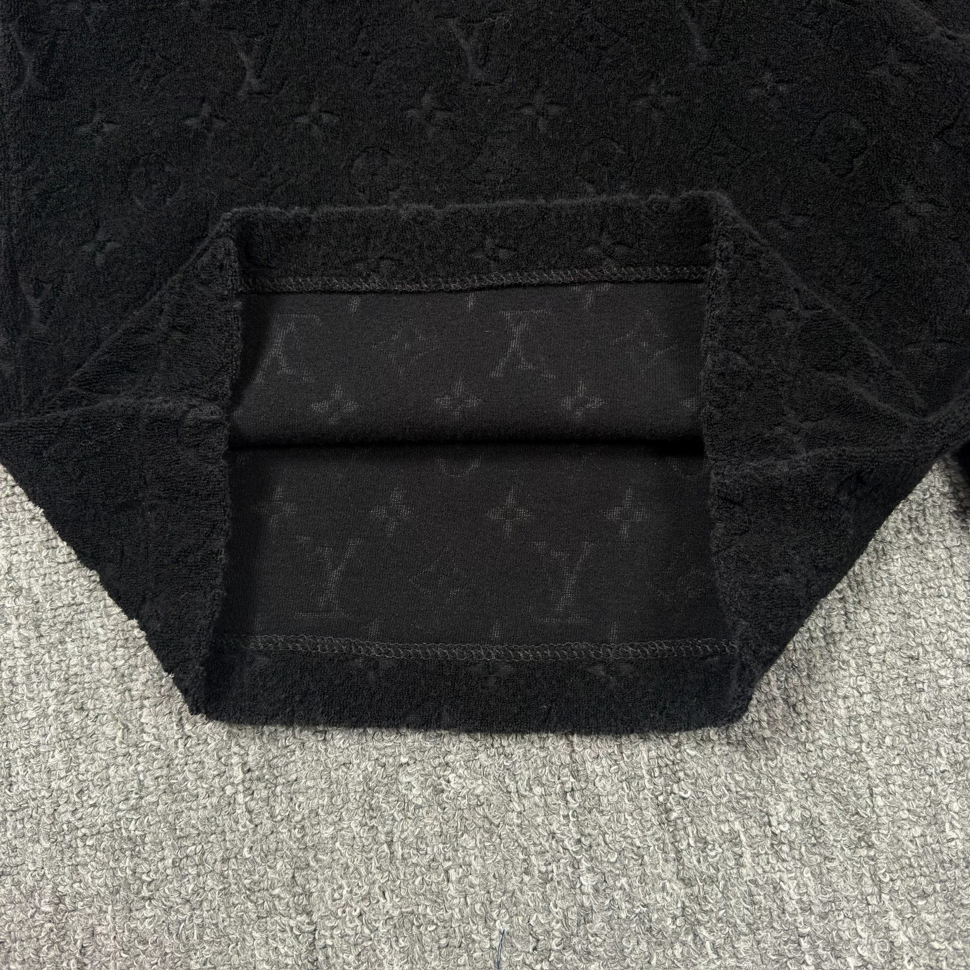 Louis Vuitton Black All-Over Print Shorts — detail