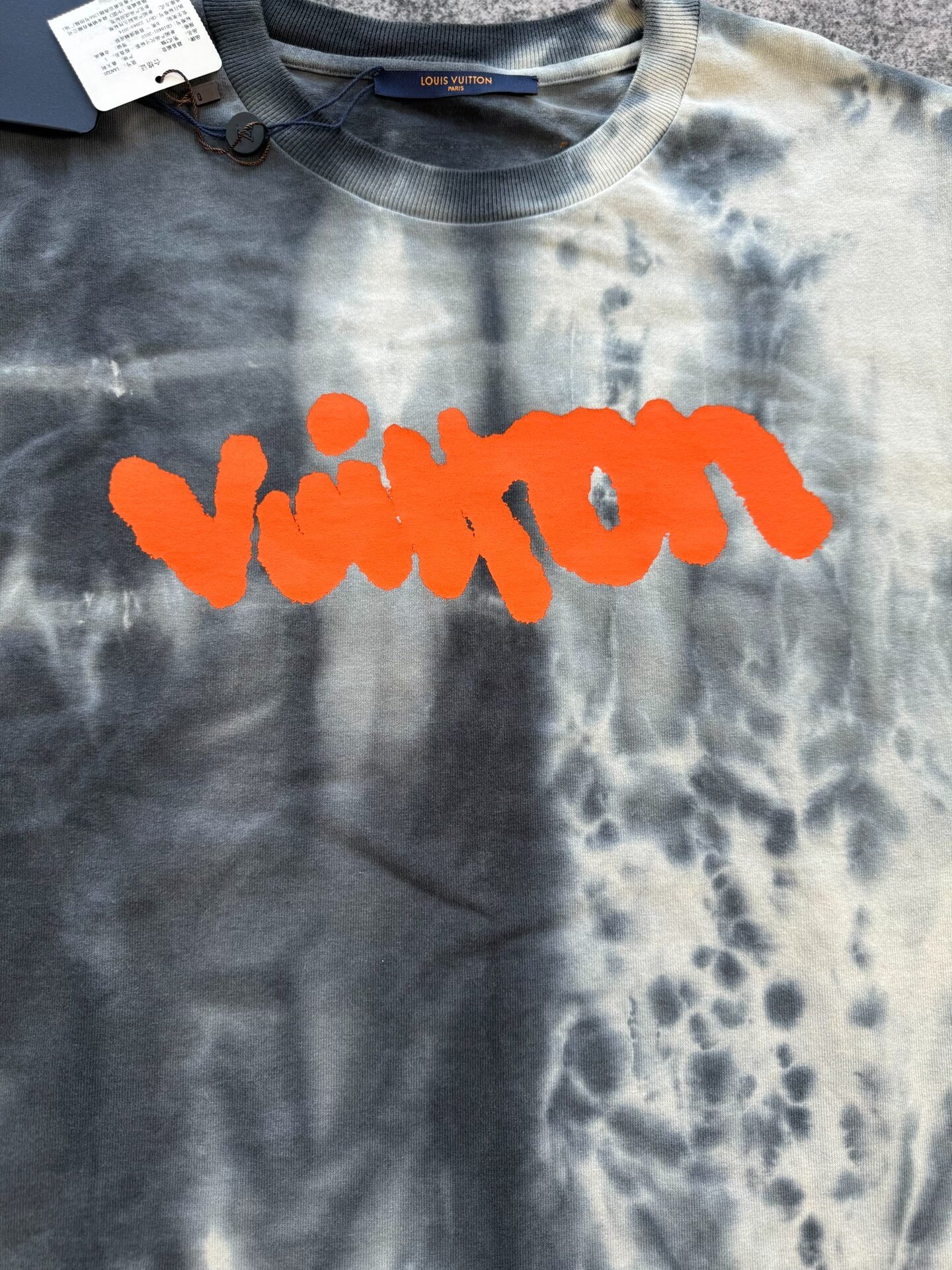 Louis Vuitton Tie-Dye Letter Print T-Shirt — label