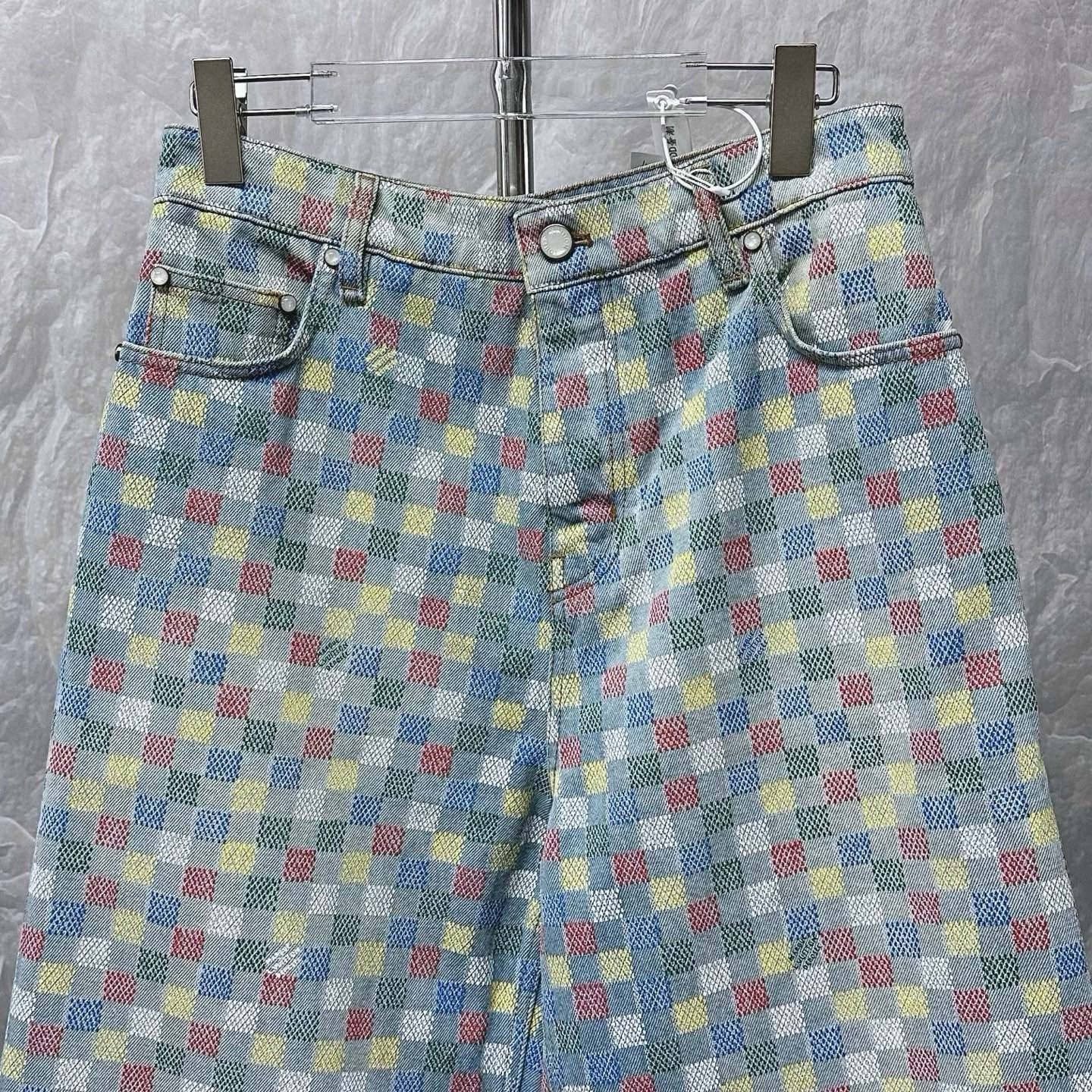 Louis Vuitton Pharrell SS25 Checkered Denim Pants — detail