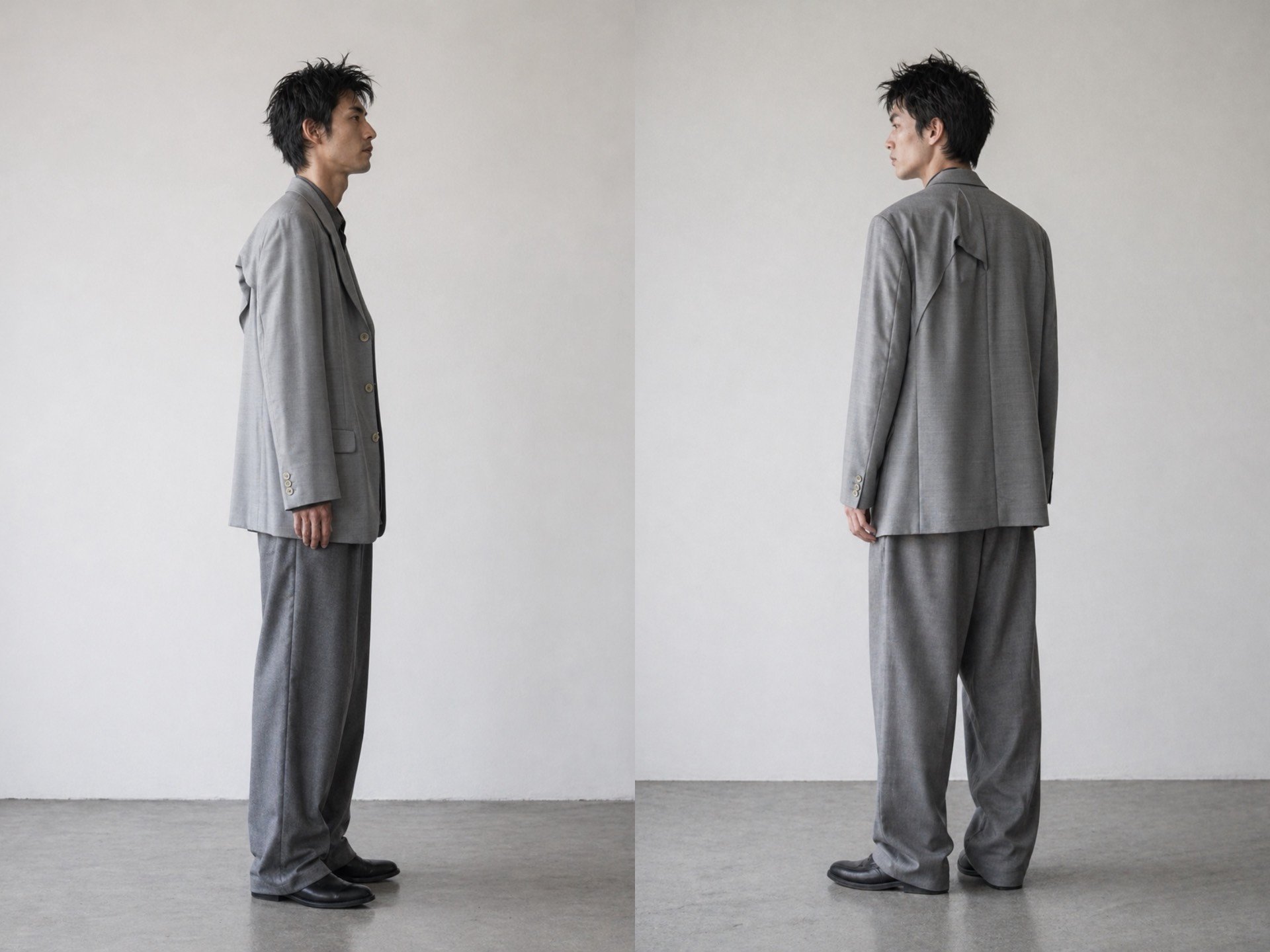 Yohji Yamamoto 01SS 3D Pleated Blazer — back