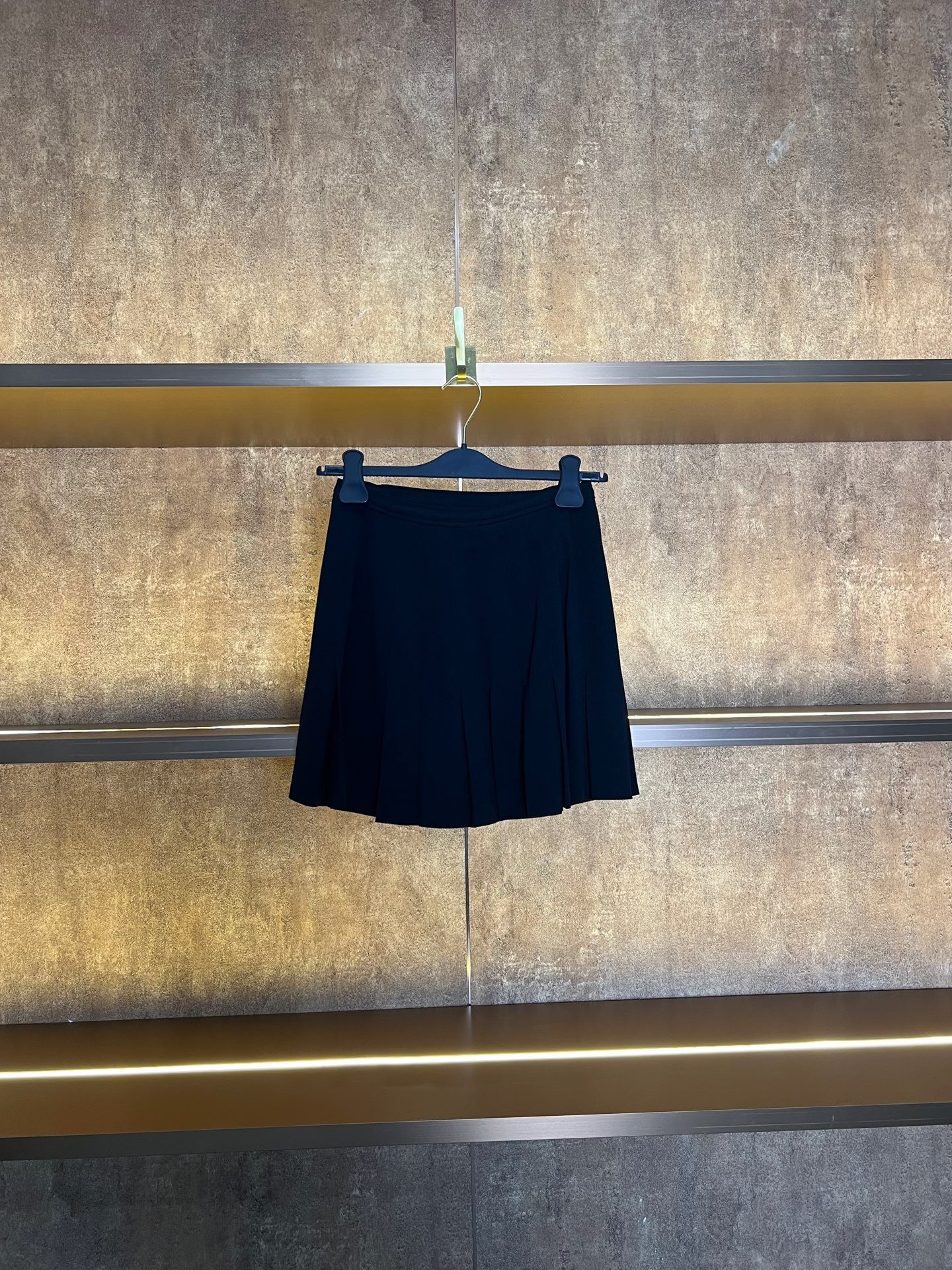 Dior Black Gold Buckle Skirt — front