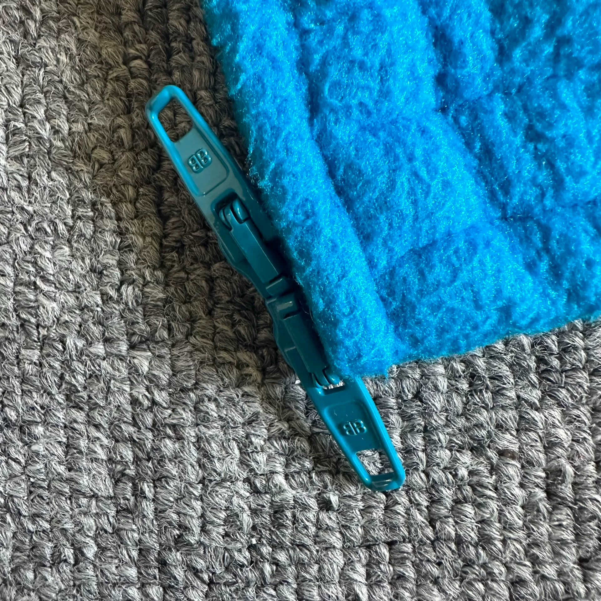Balenciaga Blue Fleece Oversized Jacket — detail