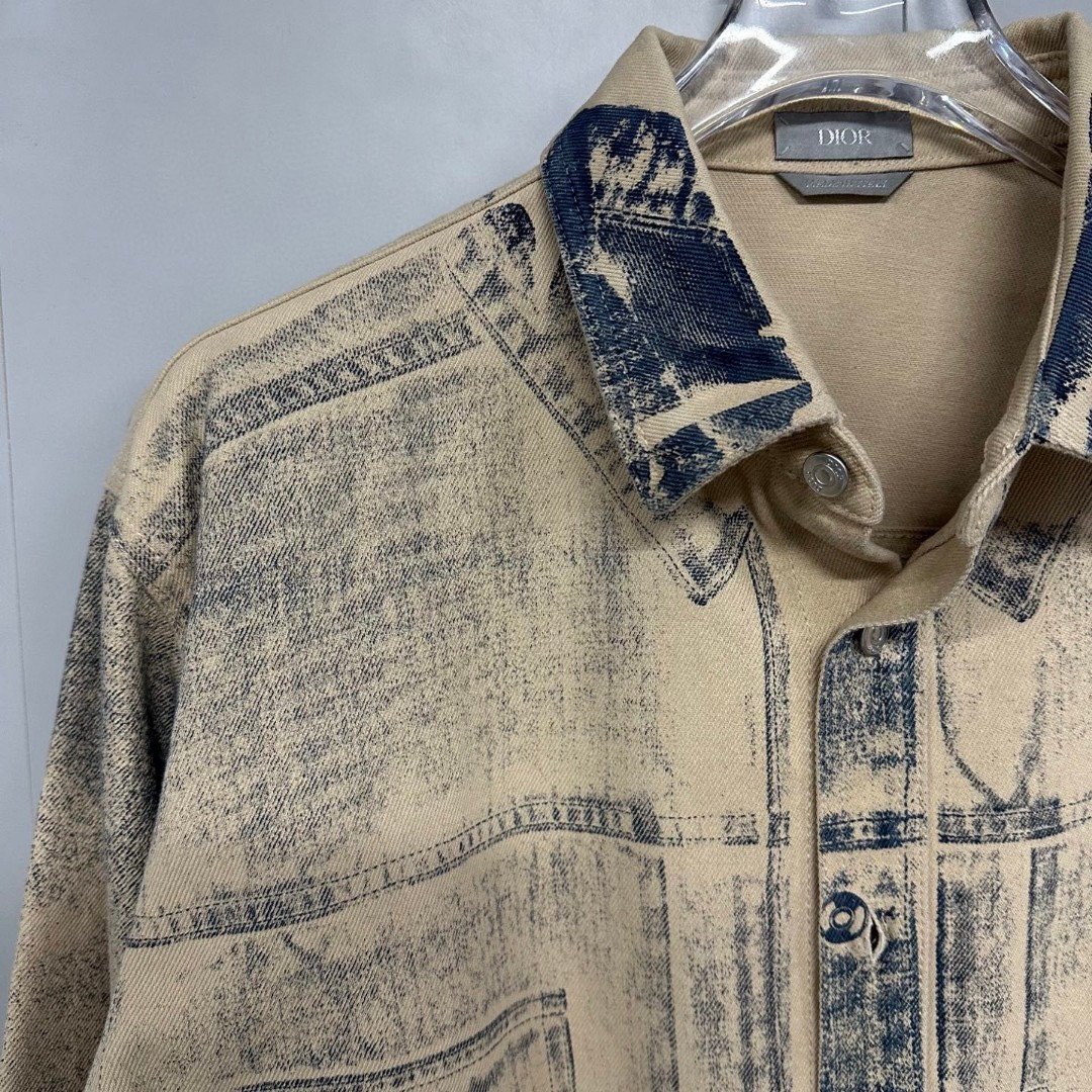 Dior Distressed Gradient Denim Jacket — detail