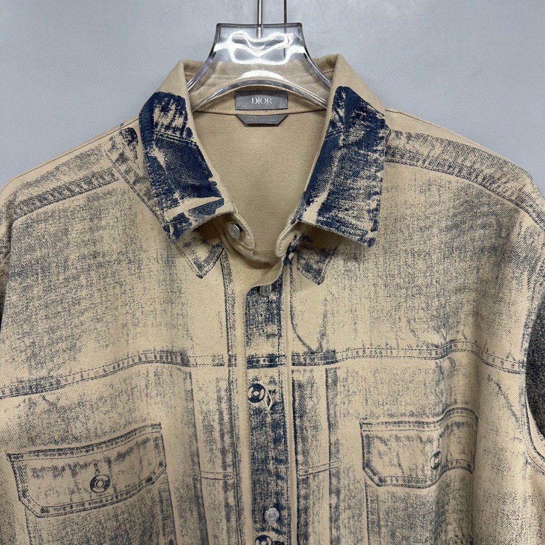 Dior Distressed Gradient Denim Jacket — front