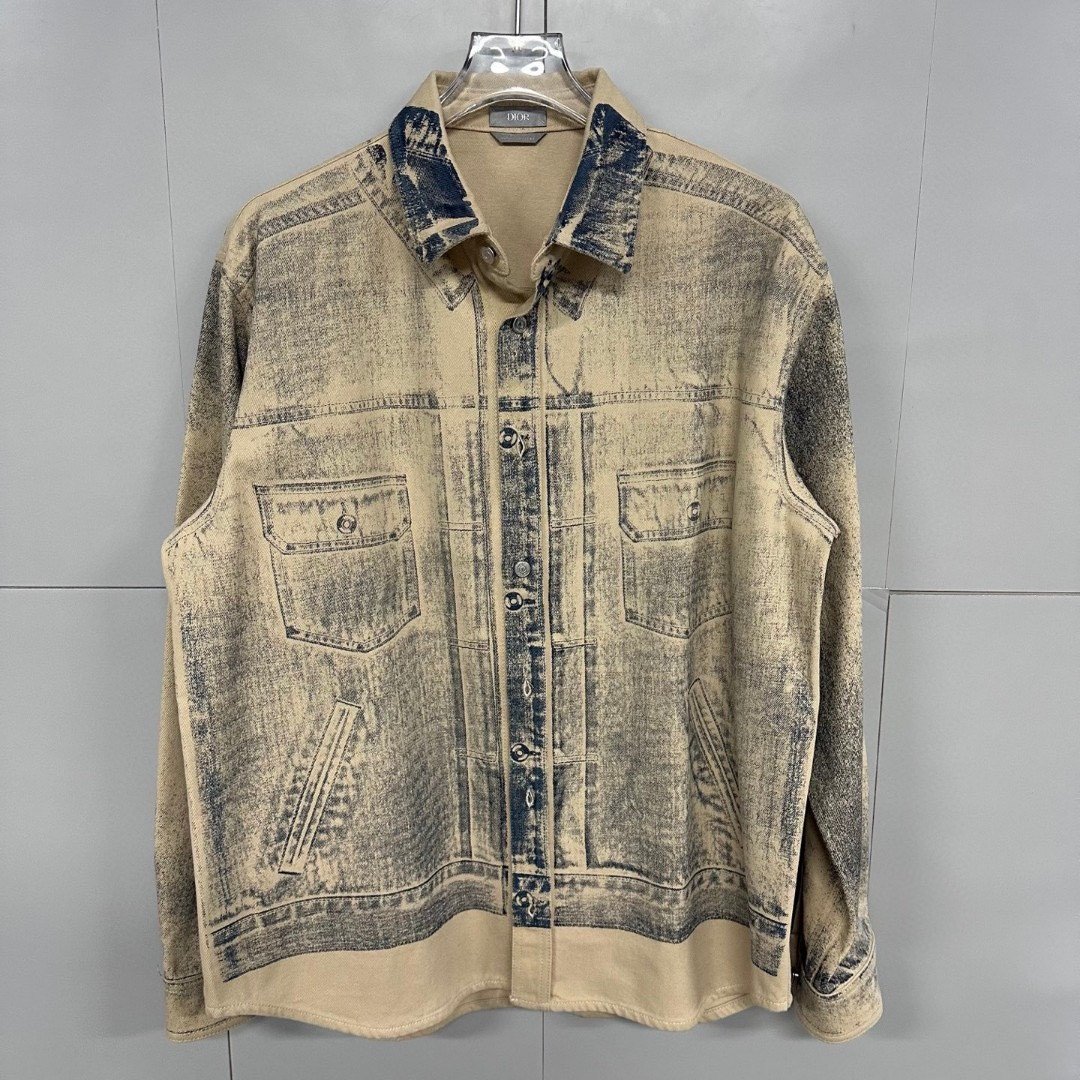 Dior Distressed Gradient Denim Jacket
