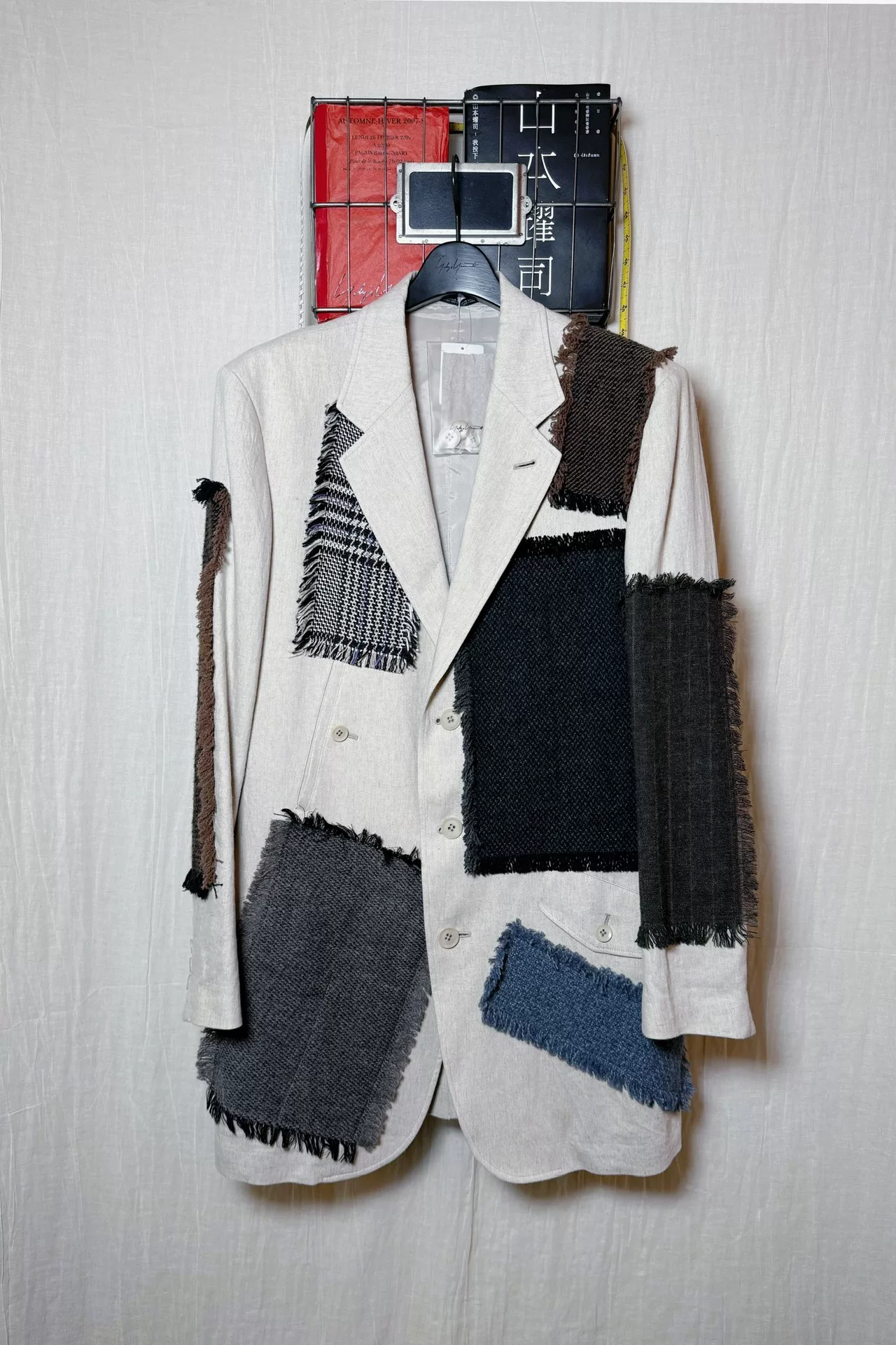 Yohji Yamamoto 23SS Linen Patchwork Jacket — detail
